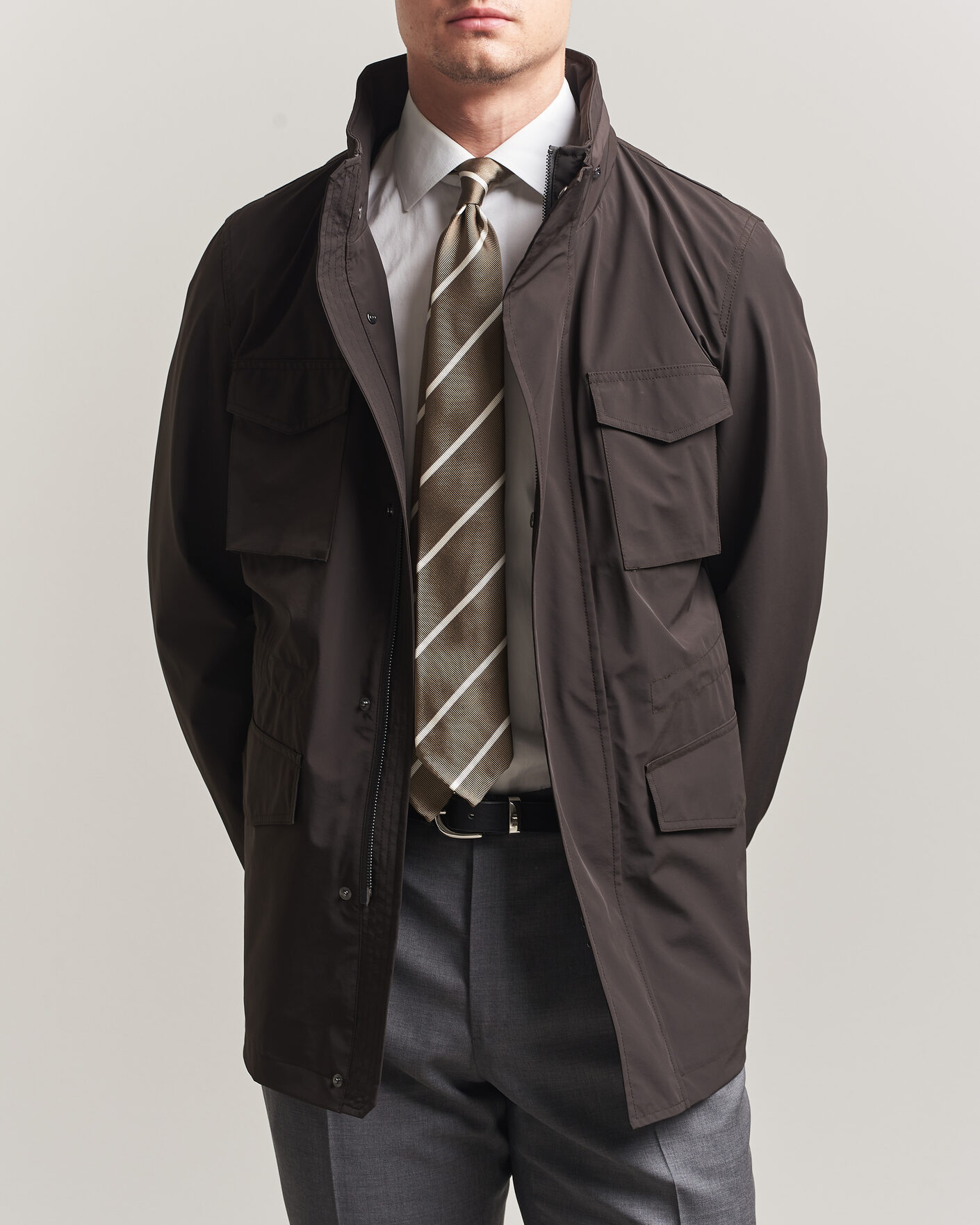 Mies | Takit | Oscar Jacobson | M65 Nylon Field Jacket Brown