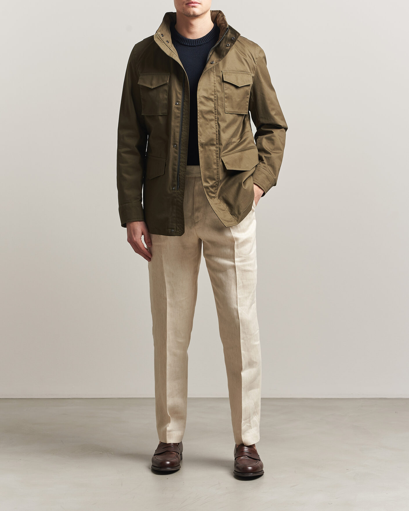 Mies | Takit | Oscar Jacobson | M65 Coated Cotton Field Jacket Olive