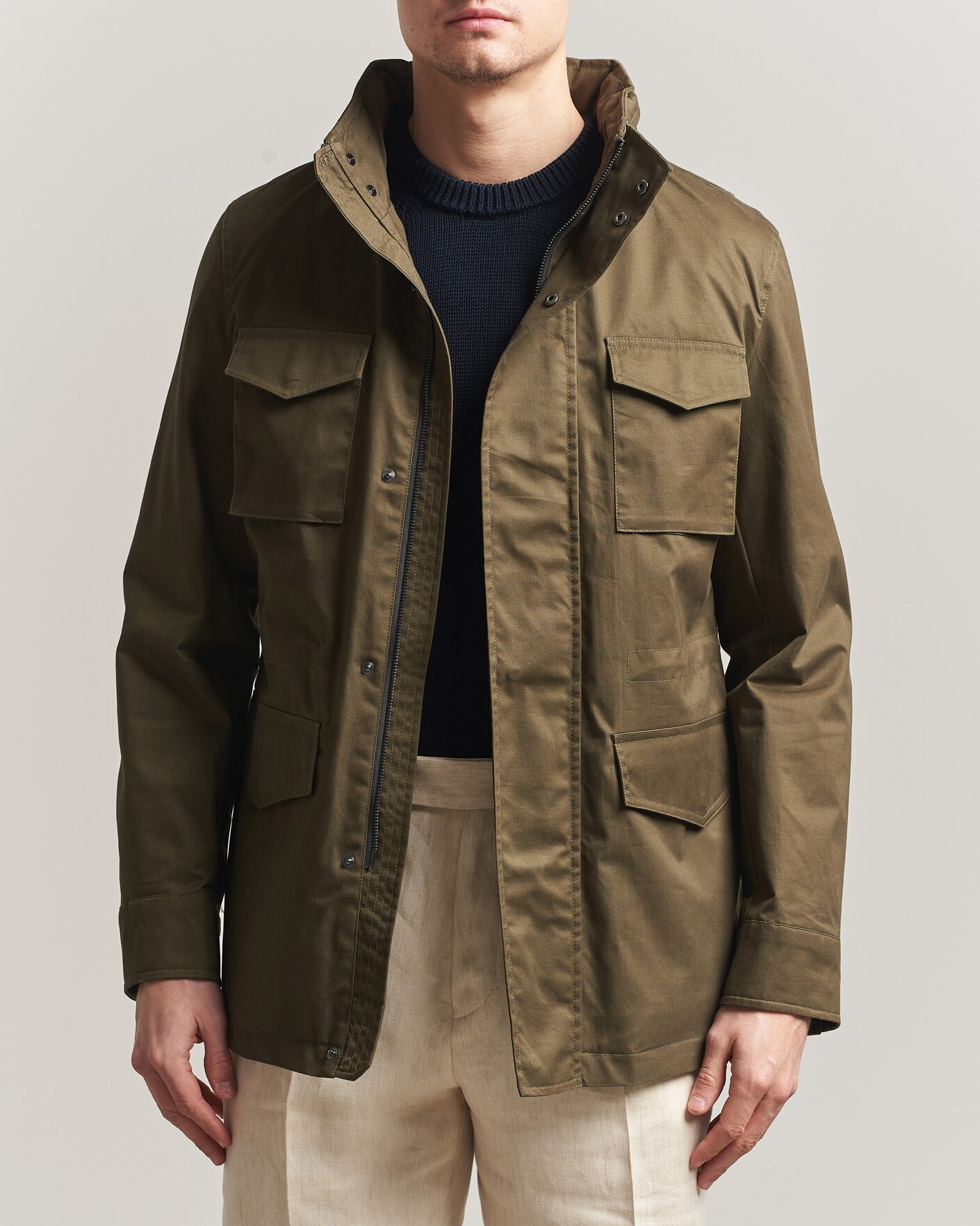 Mies | Takit | Oscar Jacobson | M65 Coated Cotton Field Jacket Olive