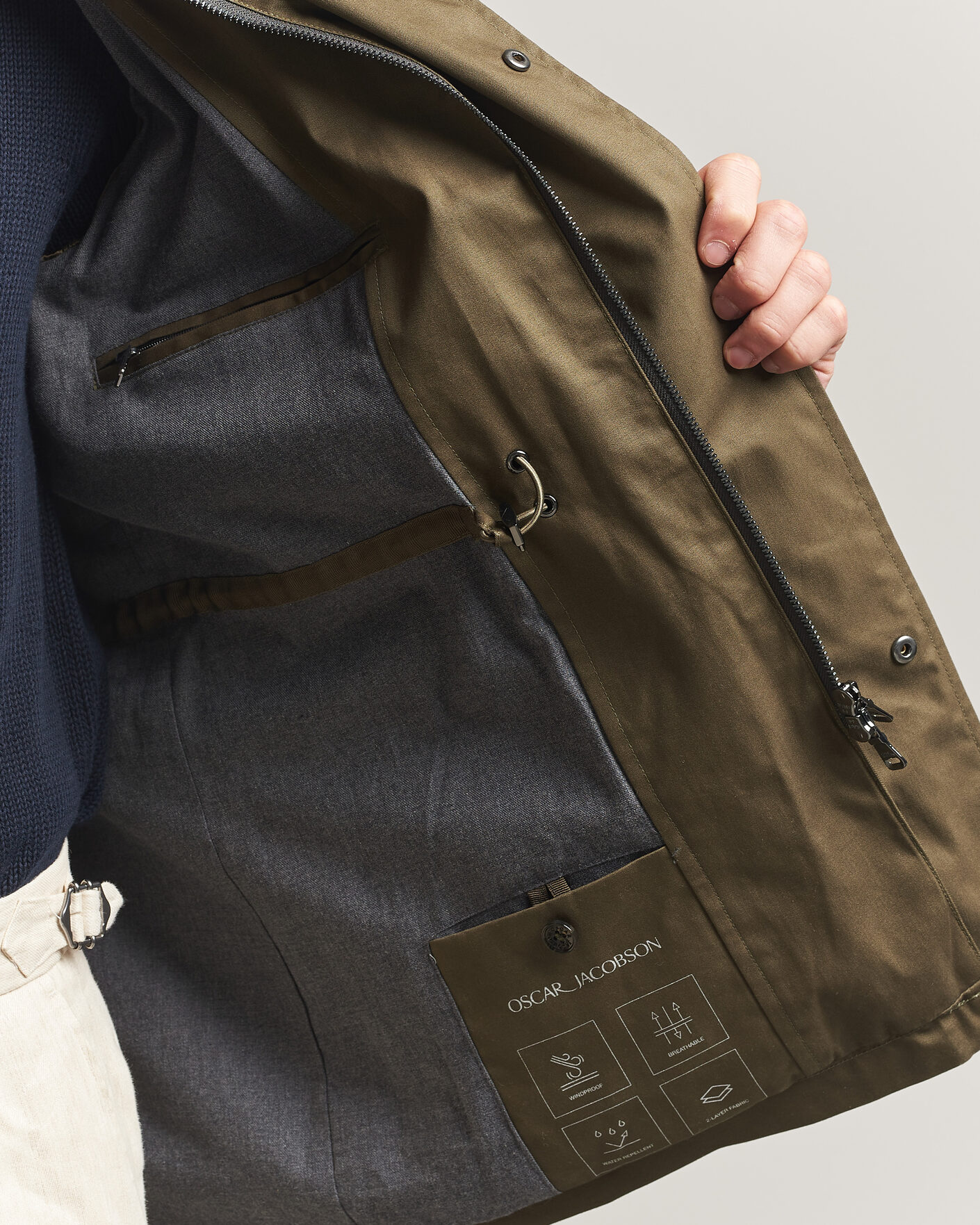 Mies | Takit | Oscar Jacobson | M65 Coated Cotton Field Jacket Olive