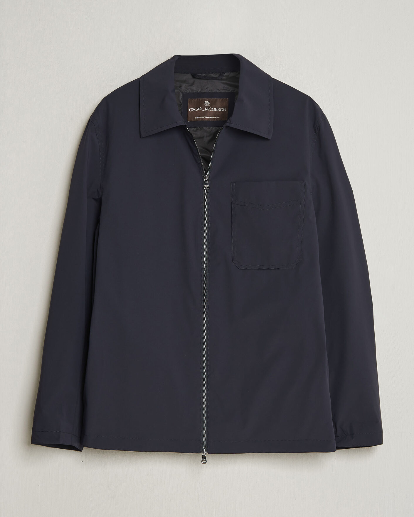 Mies | Takit | Oscar Jacobson | Light Zipped Shirt Jacket Navy