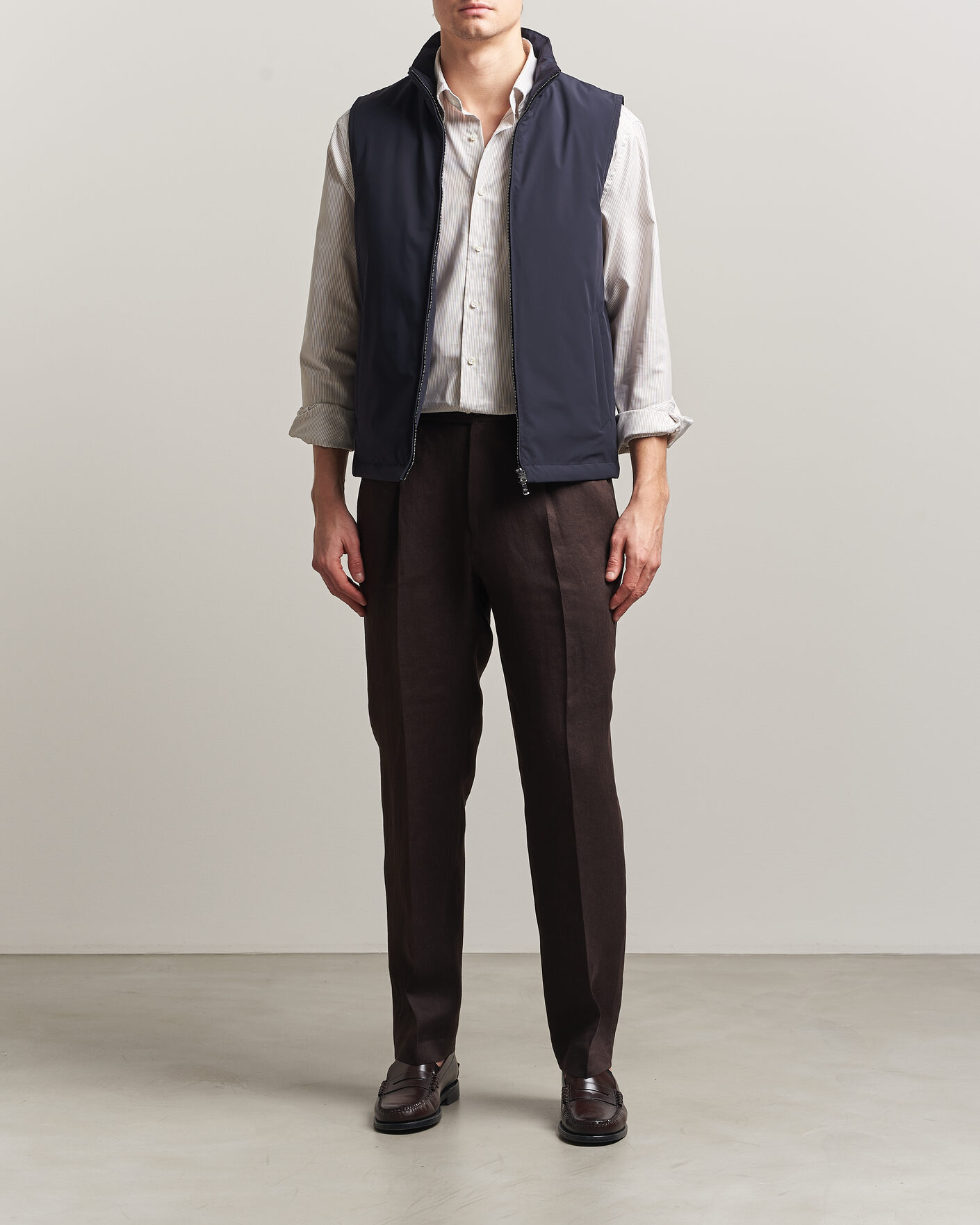 Mies | Ulkoliivit | Oscar Jacobson | Light Zipped Waistcoat Navy