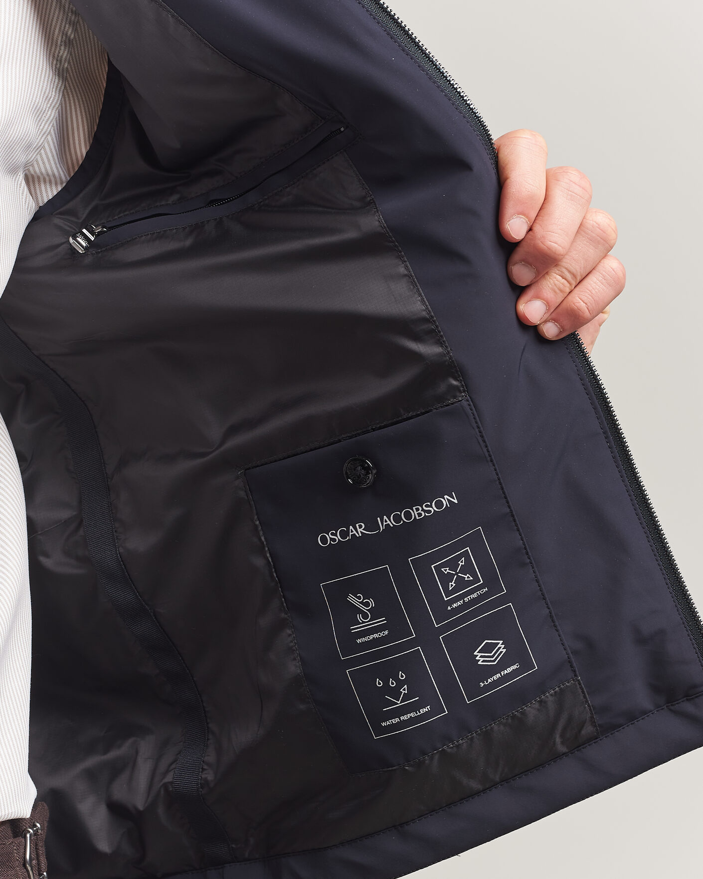 Mies | Ulkoliivit | Oscar Jacobson | Light Zipped Waistcoat Navy