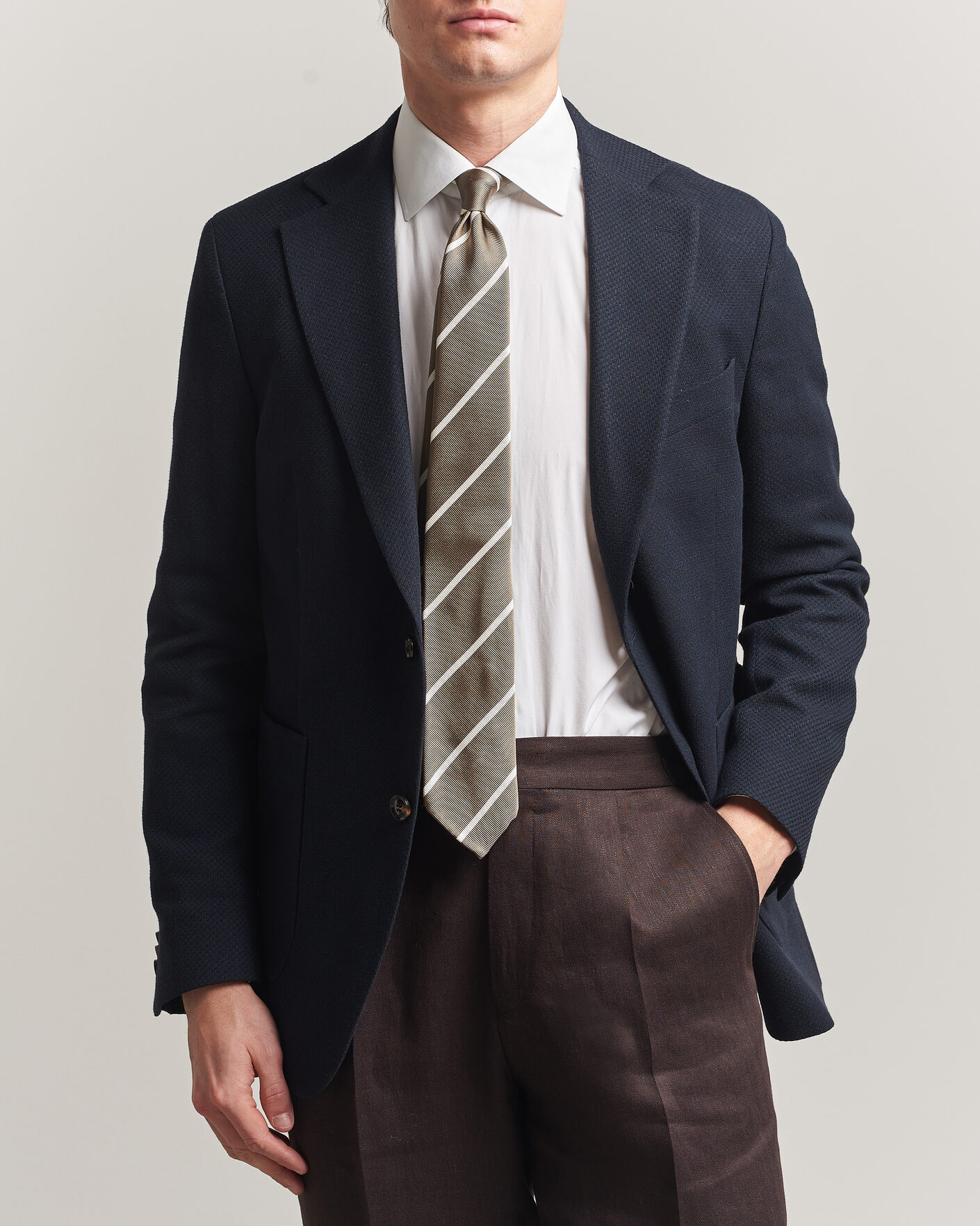 Mies | Pikkutakit | Oscar Jacobson | Fogerty Patch Structure Cotton Blazer Navy