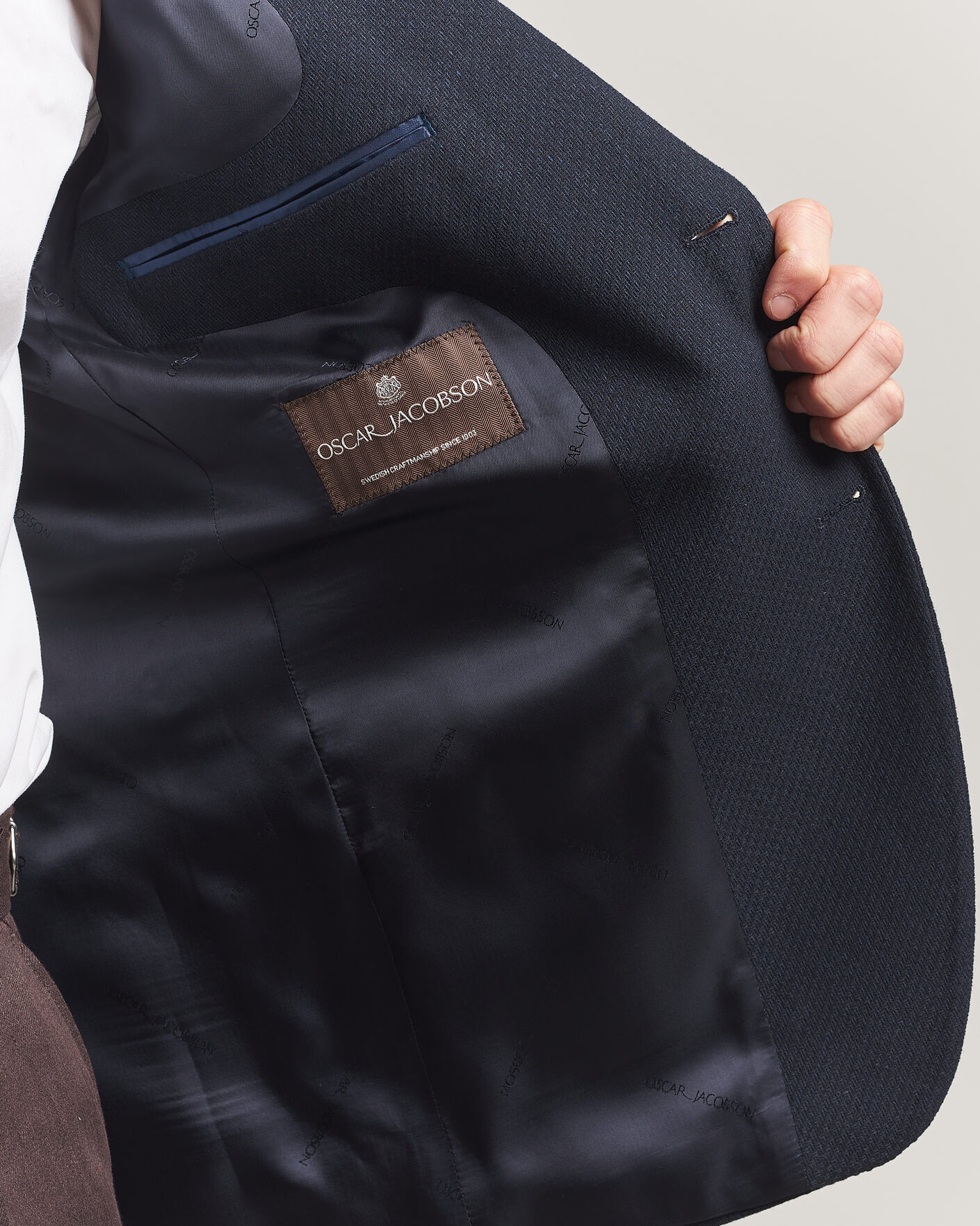 Mies | Pikkutakit | Oscar Jacobson | Fogerty Patch Structure Cotton Blazer Navy