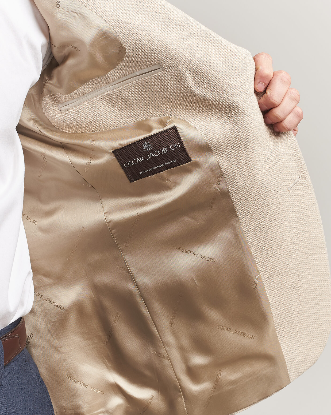 Mies | Pikkutakit | Oscar Jacobson | Fogerty Patch Structure Cotton Blazer Beige