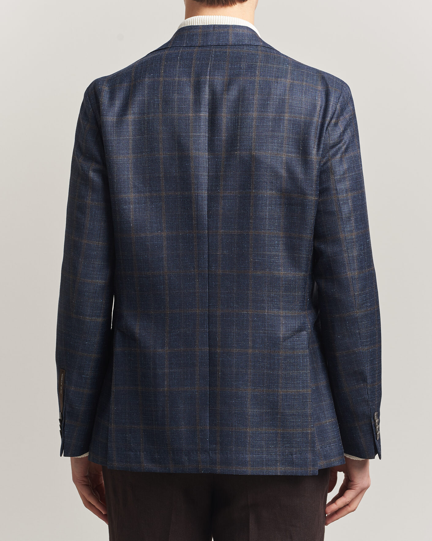 Mies | Pikkutakit | Oscar Jacobson | Ferry Patch Loro Piana Summertime Checked Blazer Navy