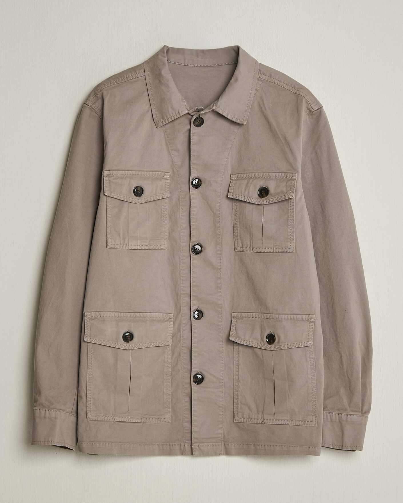 Mies | Kauluspaidat | Oscar Jacobson | Safari Cotton Shirt Jacket Grey