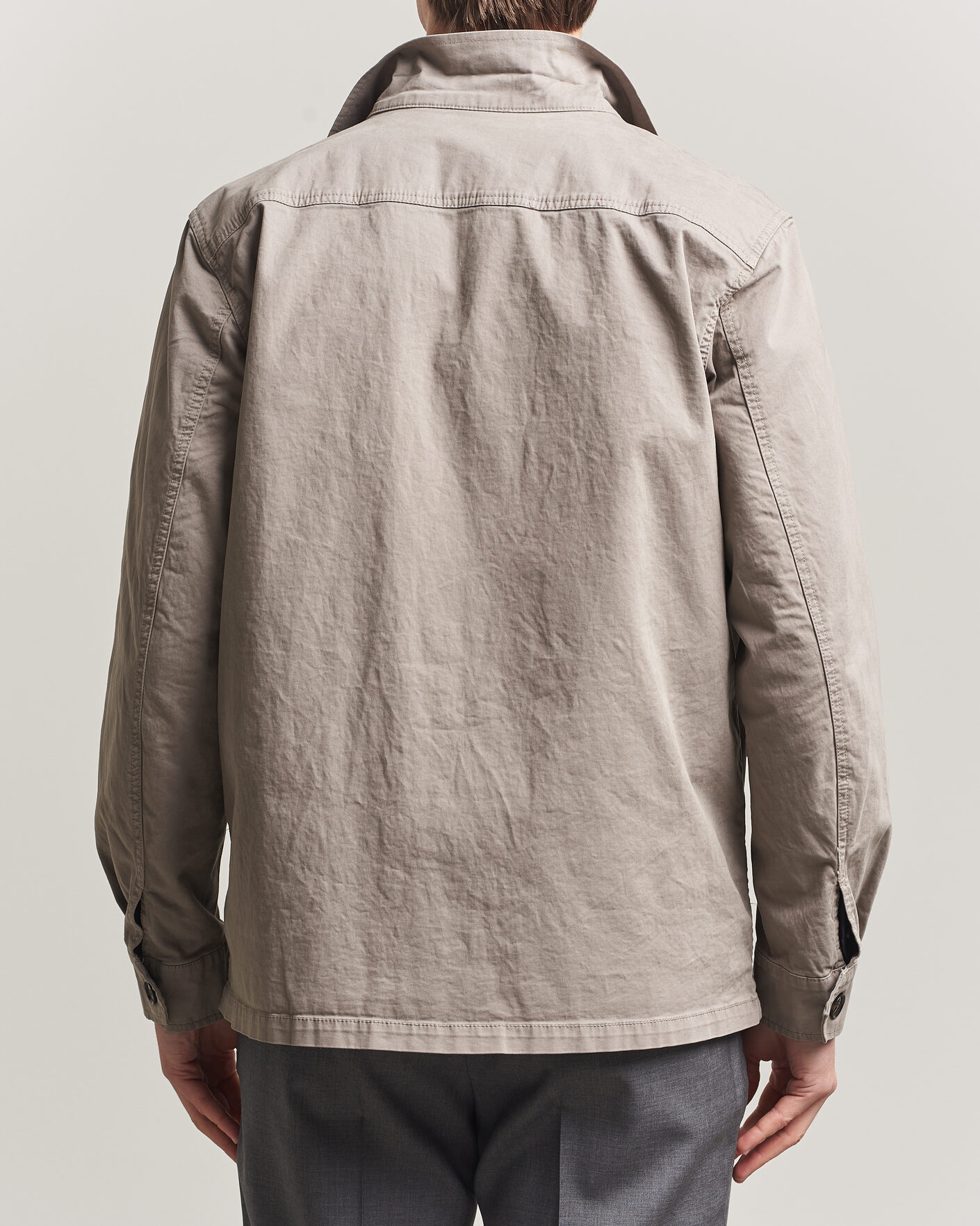 Mies | Kauluspaidat | Oscar Jacobson | Safari Cotton Shirt Jacket Grey