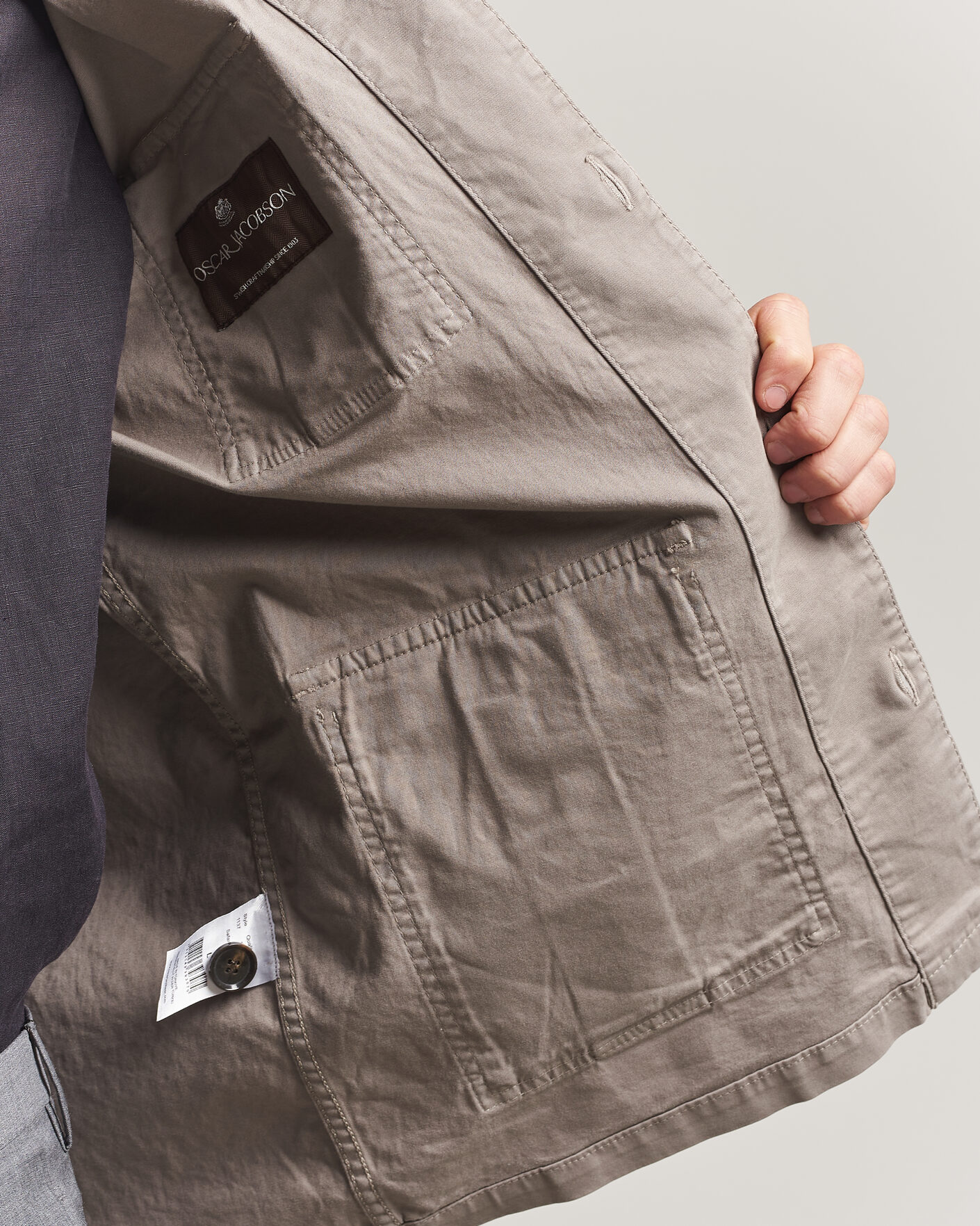 Mies | Kauluspaidat | Oscar Jacobson | Safari Cotton Shirt Jacket Grey