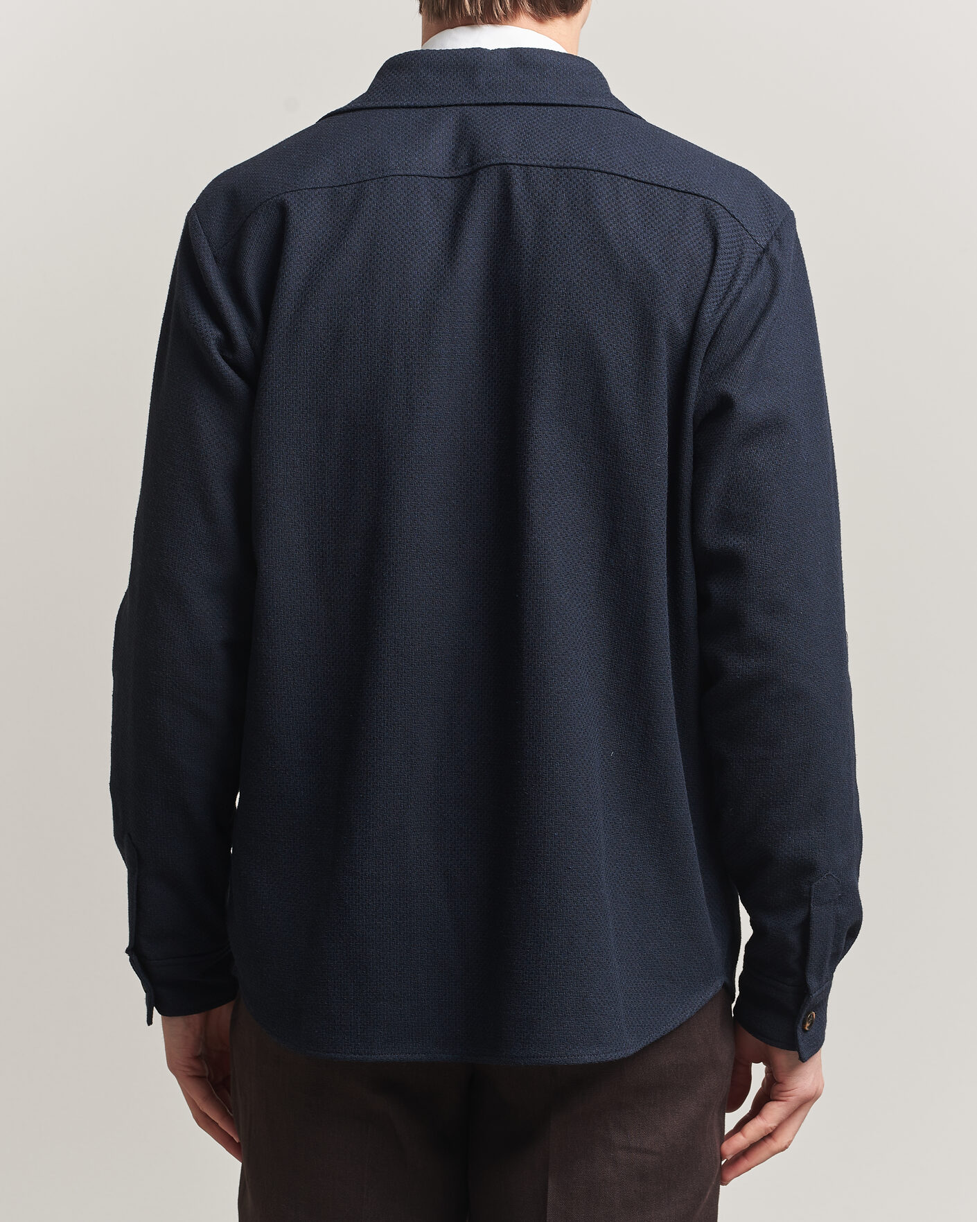 Mies | Kauluspaidat | Oscar Jacobson | Magnus Structure Cotton Overshirt Navy