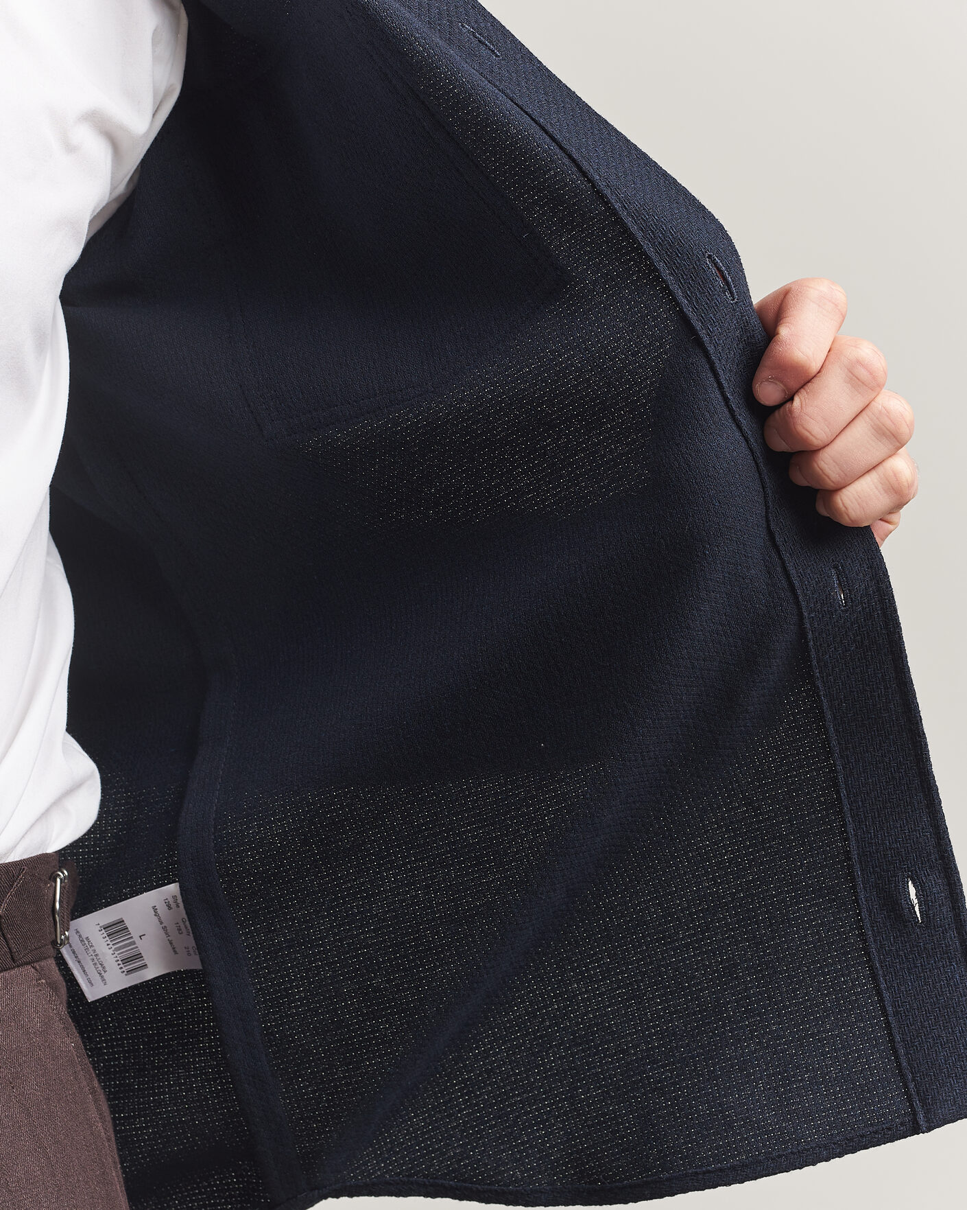 Mies | Kauluspaidat | Oscar Jacobson | Magnus Structure Cotton Overshirt Navy