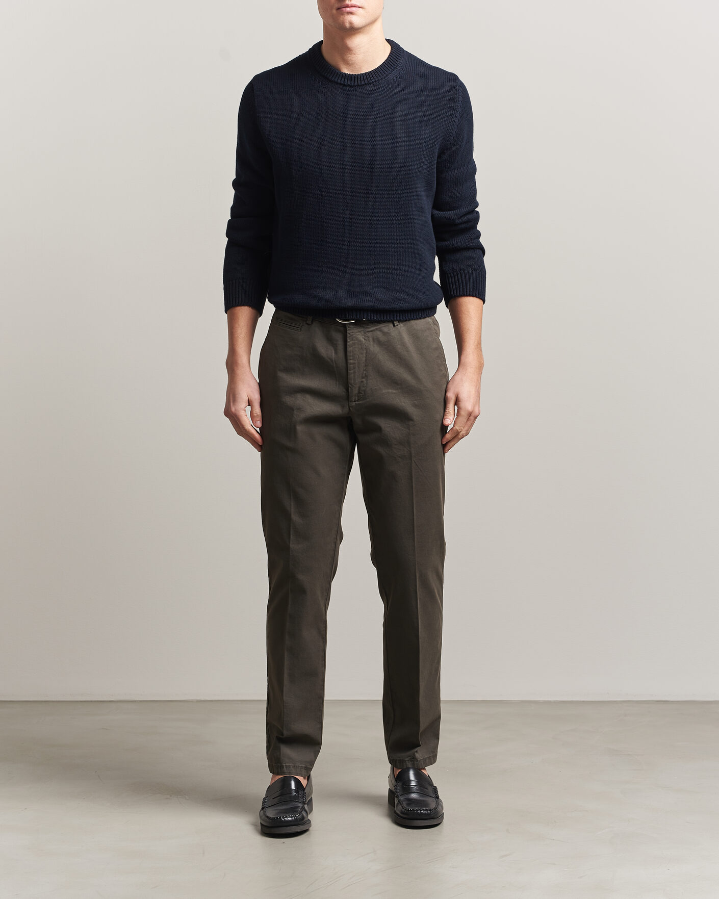 Mies | Housut | Oscar Jacobson | Danik Cotton Trousers Olive