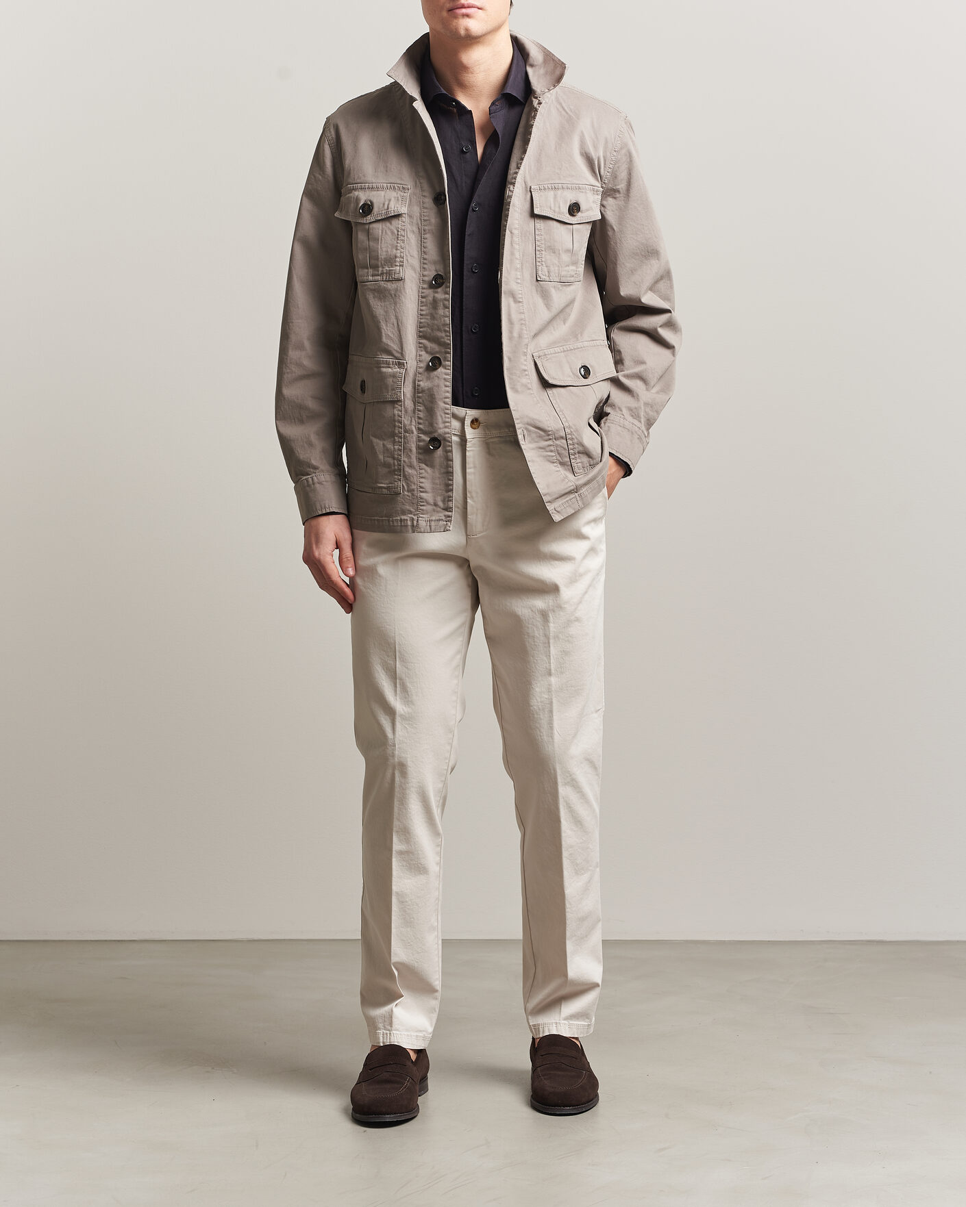 Mies | Housut | Oscar Jacobson | Danik Cotton Trousers White