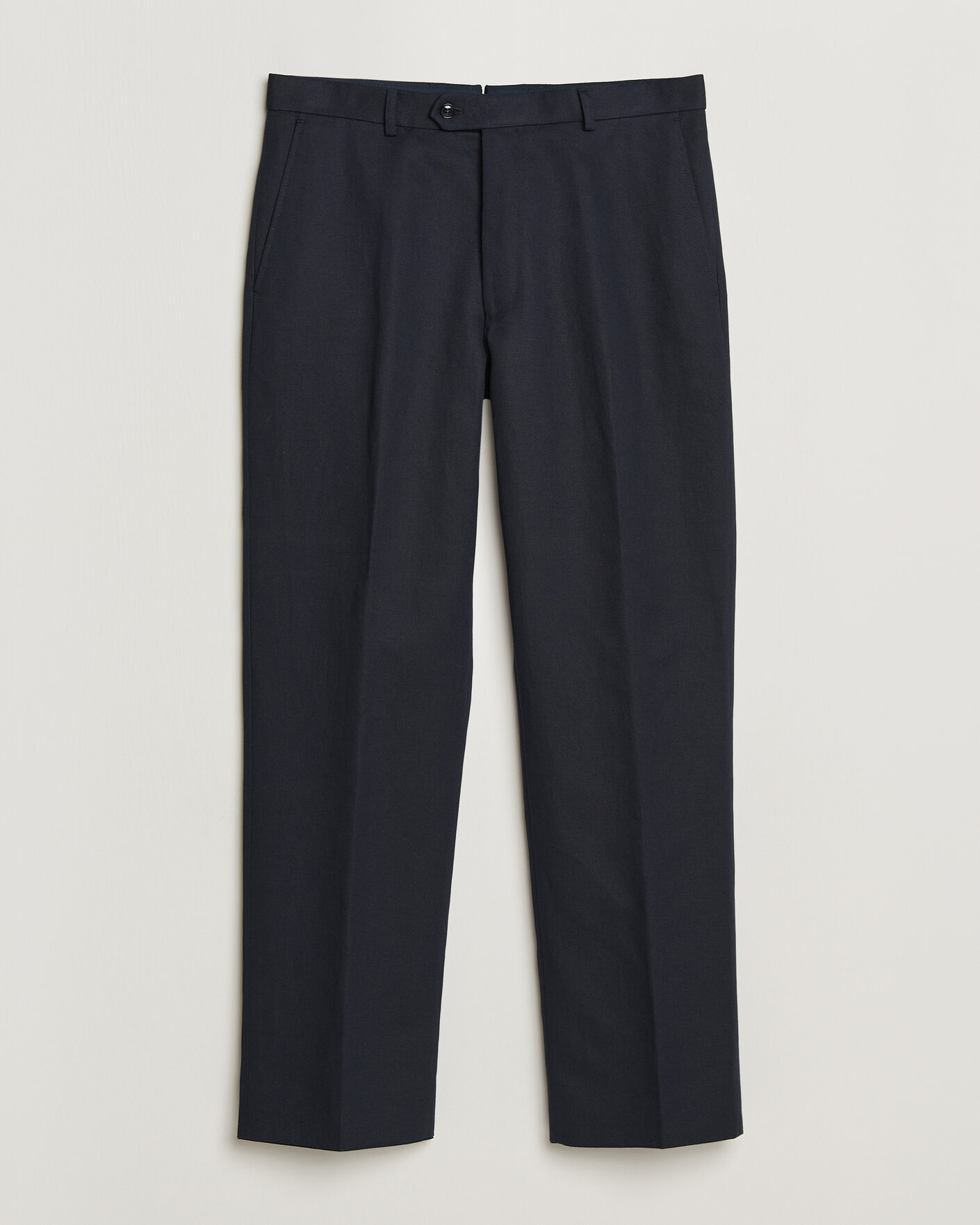 Mies | Housut | Oscar Jacobson | Del Cotton/Linen Trousers Navy