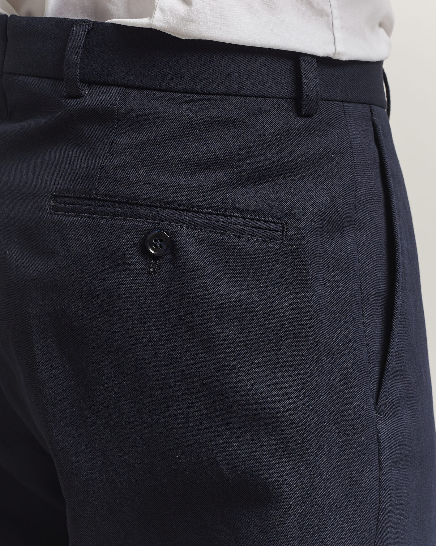 Mies | Housut | Oscar Jacobson | Del Cotton/Linen Trousers Navy