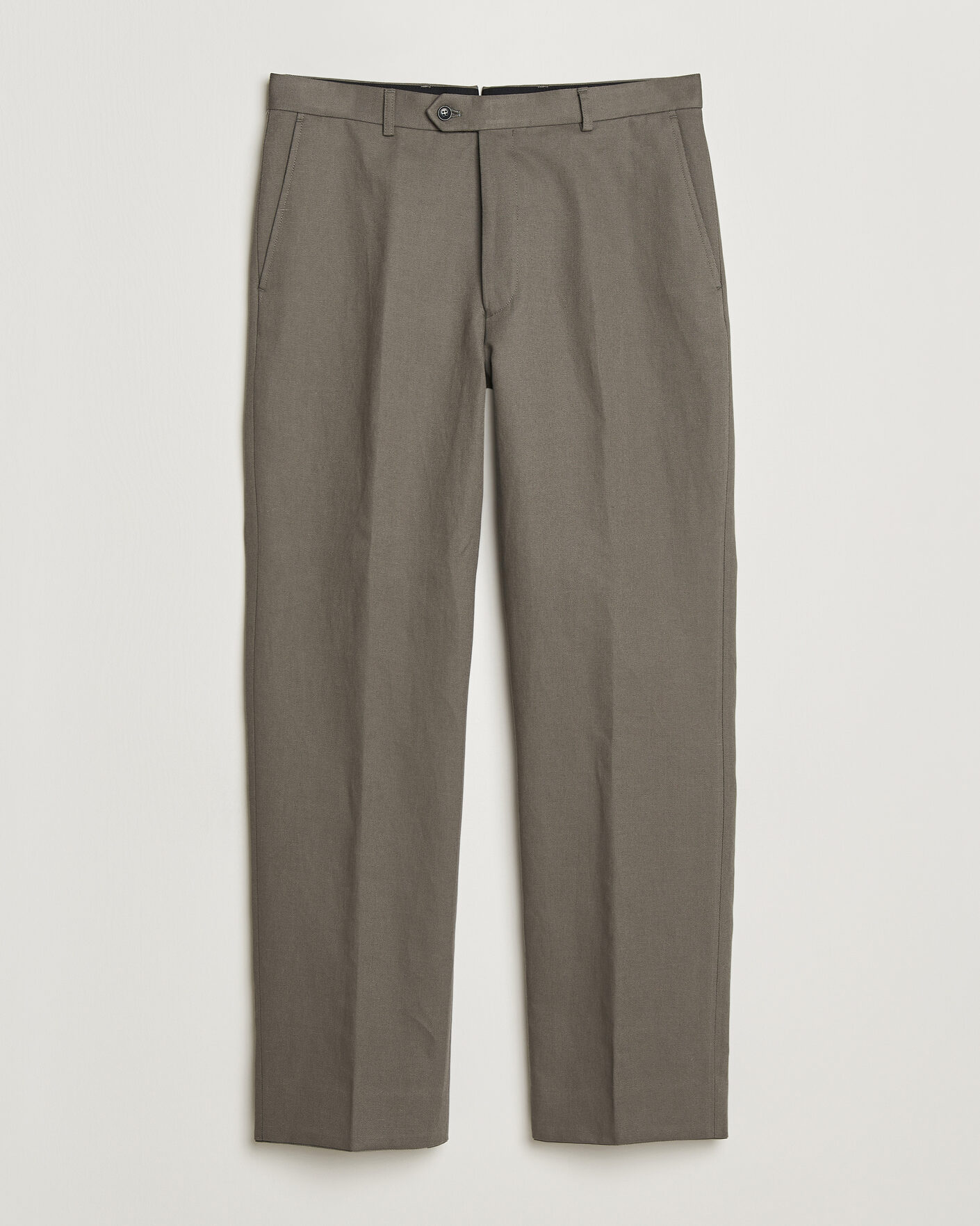 Mies | Housut | Oscar Jacobson | Del Cotton/Linen Trousers Olive