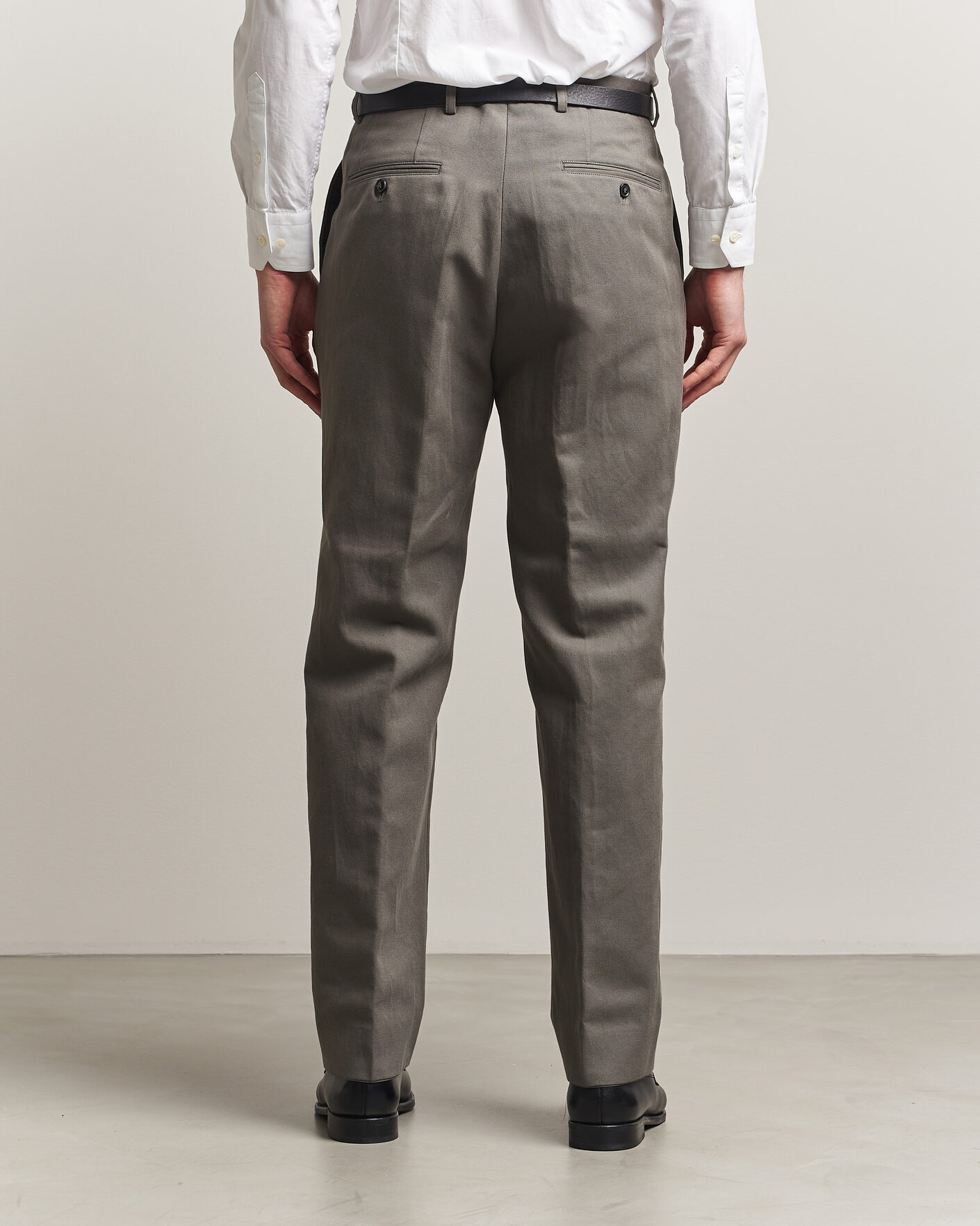 Mies | Housut | Oscar Jacobson | Del Cotton/Linen Trousers Olive