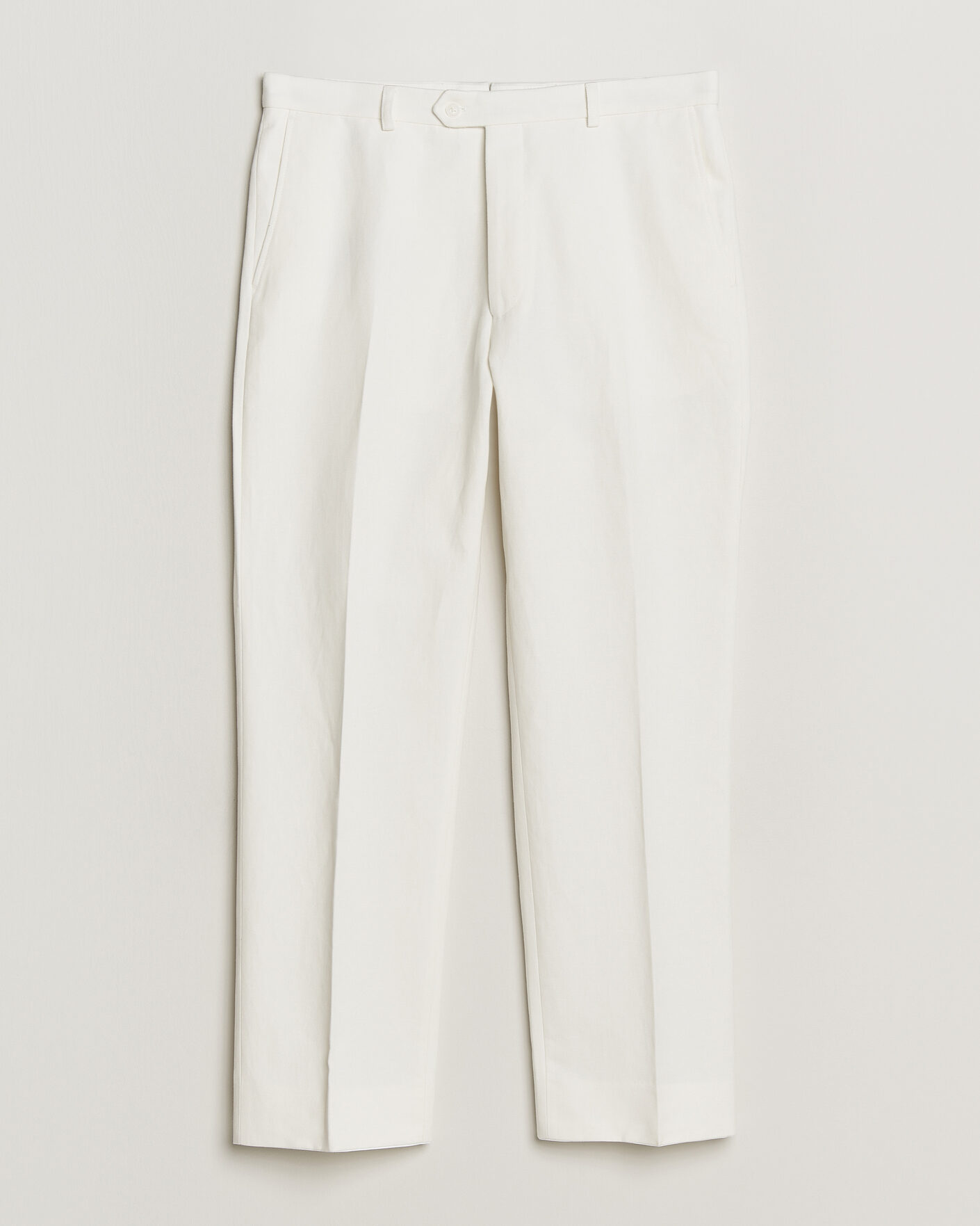 Mies | Housut | Oscar Jacobson | Del Cotton/Linen Trousers White