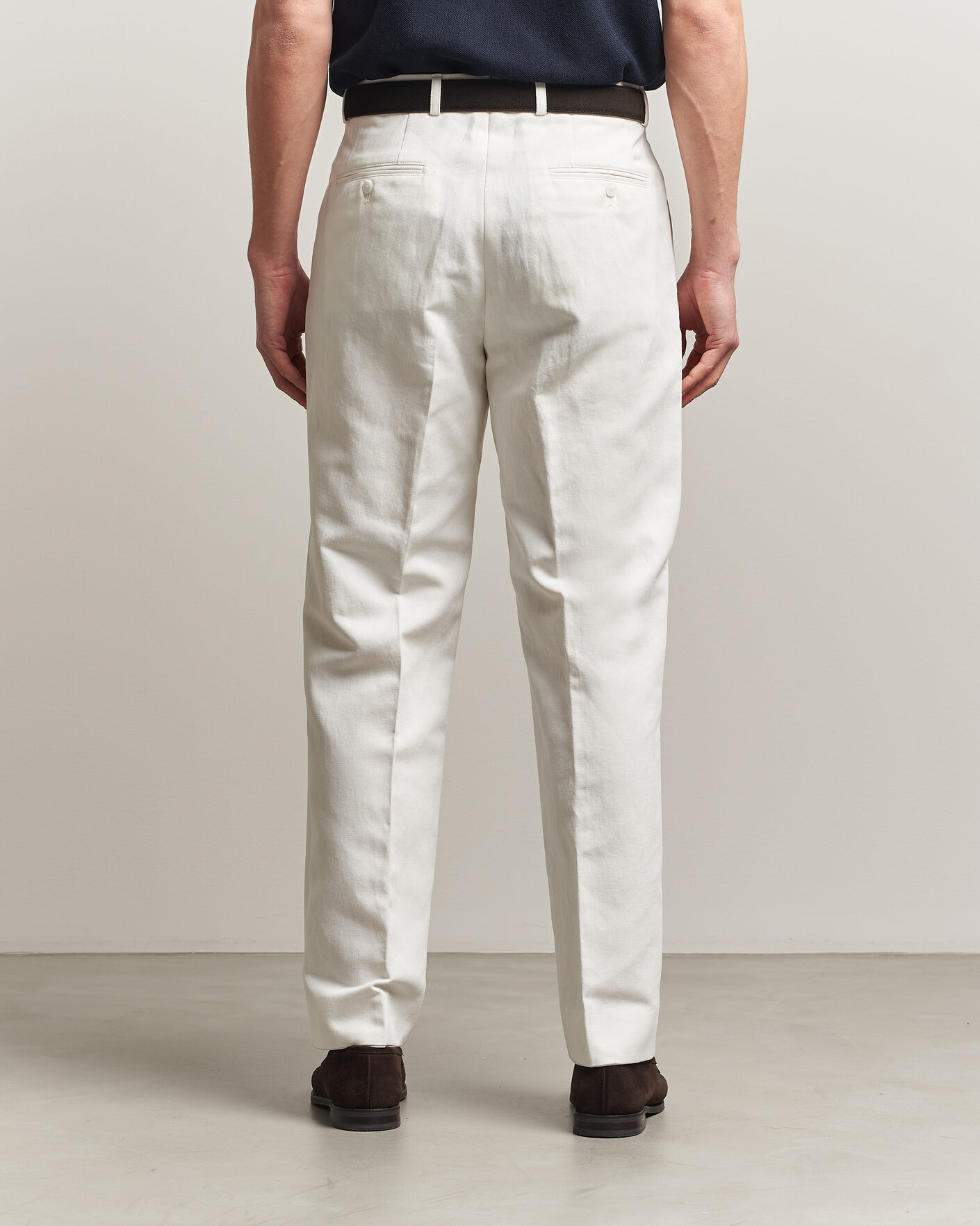 Mies | Housut | Oscar Jacobson | Del Cotton/Linen Trousers White