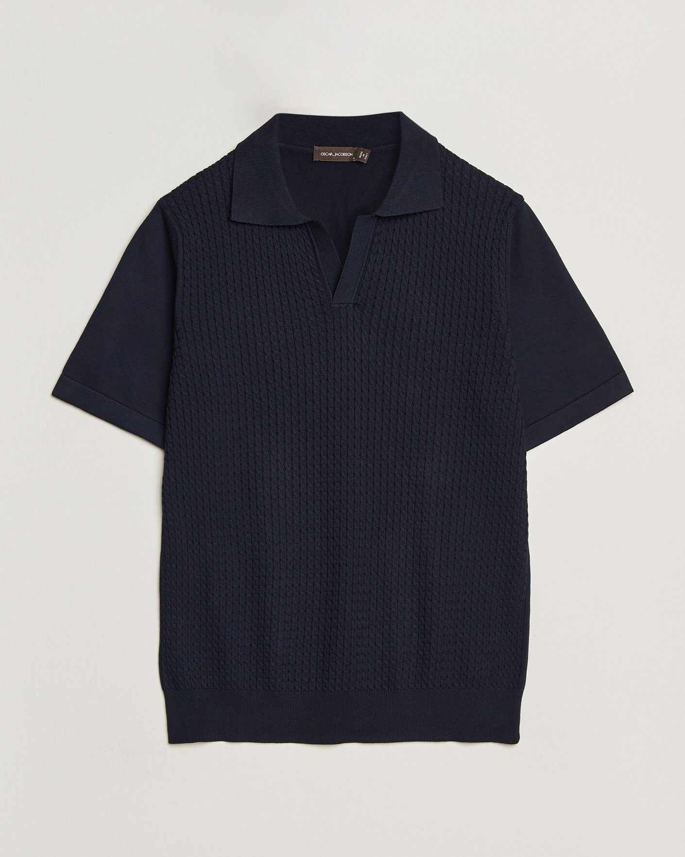 Mies | Pikeet | Oscar Jacobson | Alf Structured Cotton Polo Navy