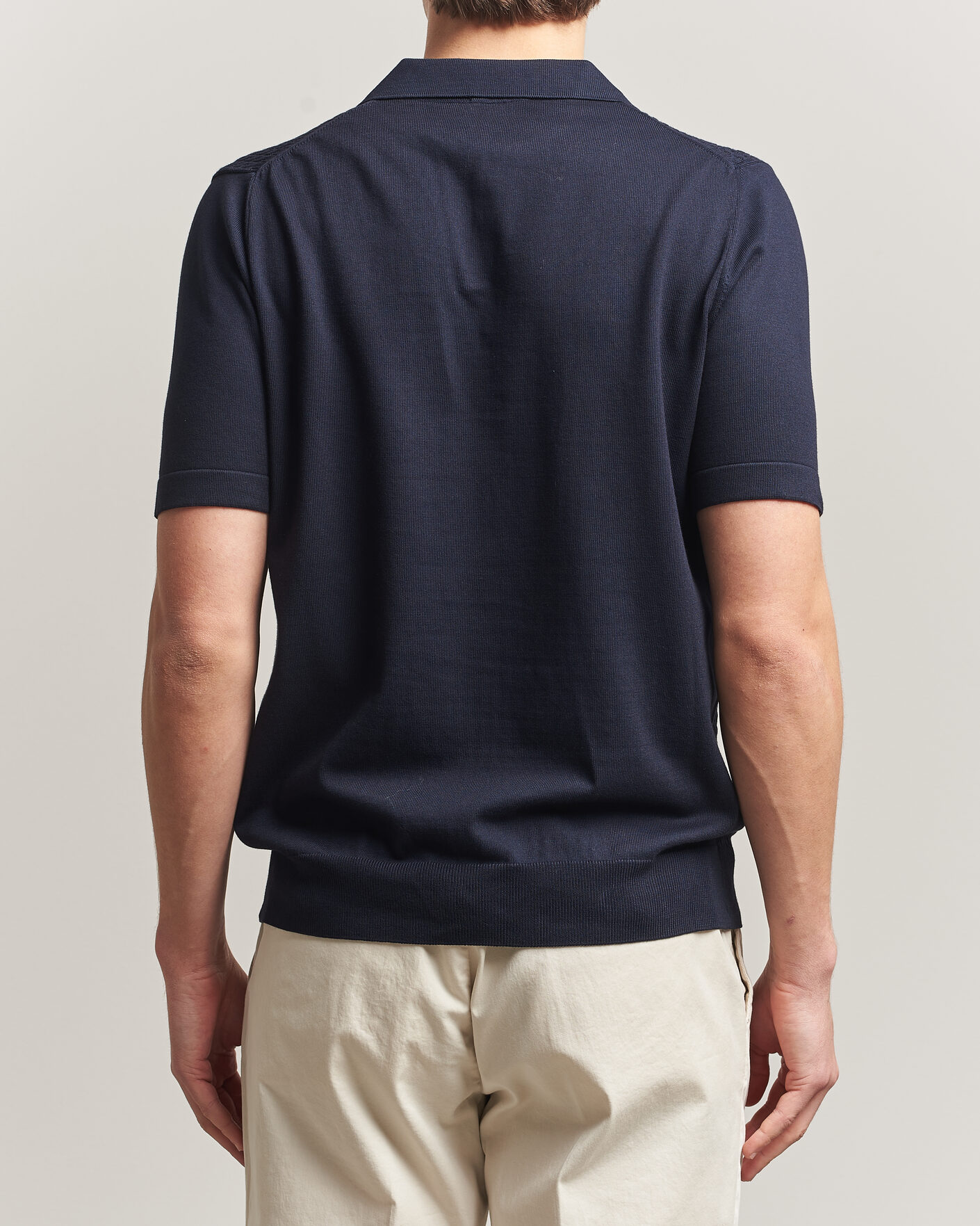 Mies | Pikeet | Oscar Jacobson | Alf Structured Cotton Polo Navy
