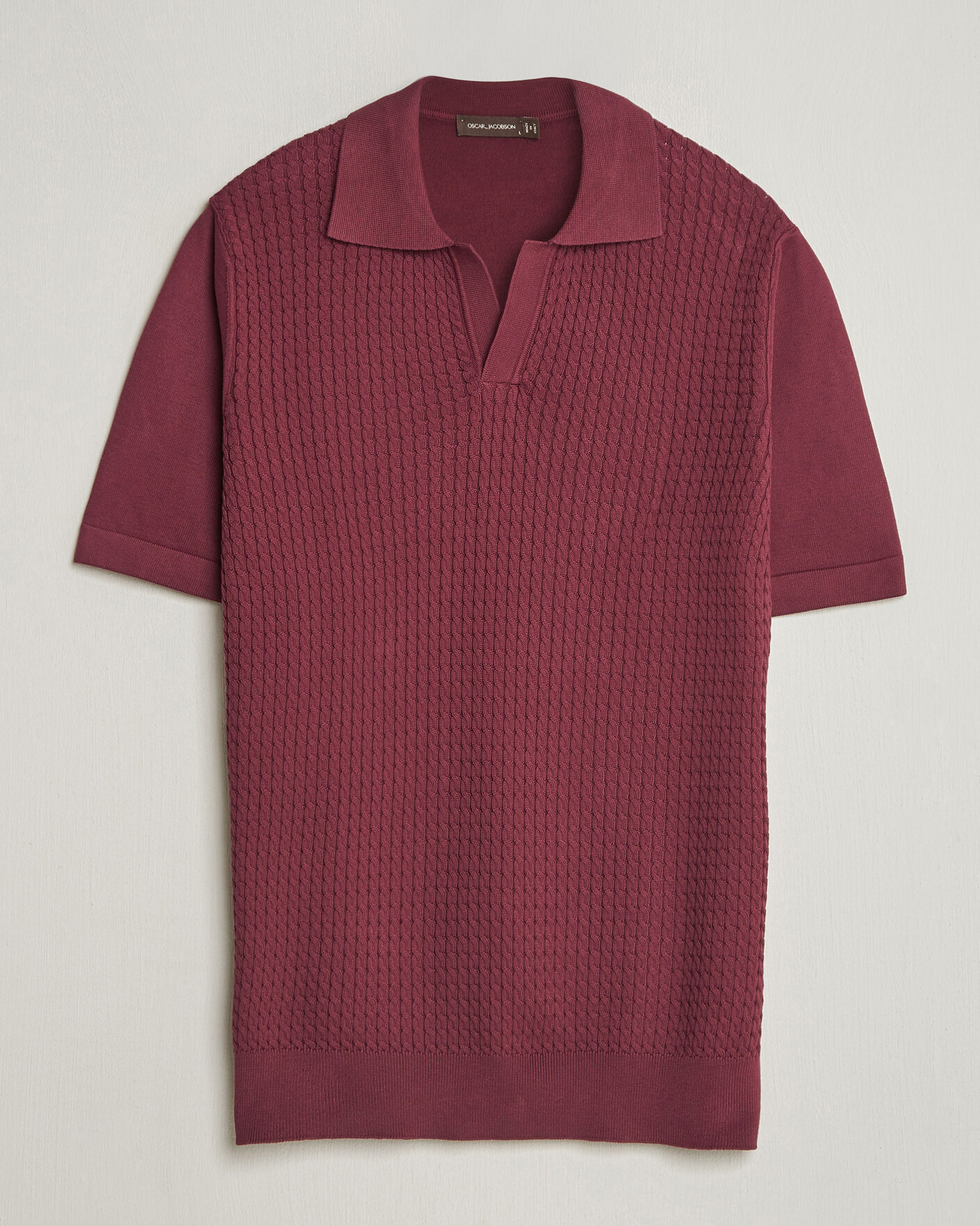 Mies | Pikeet | Oscar Jacobson | Alf Structured Cotton Polo Wine Red