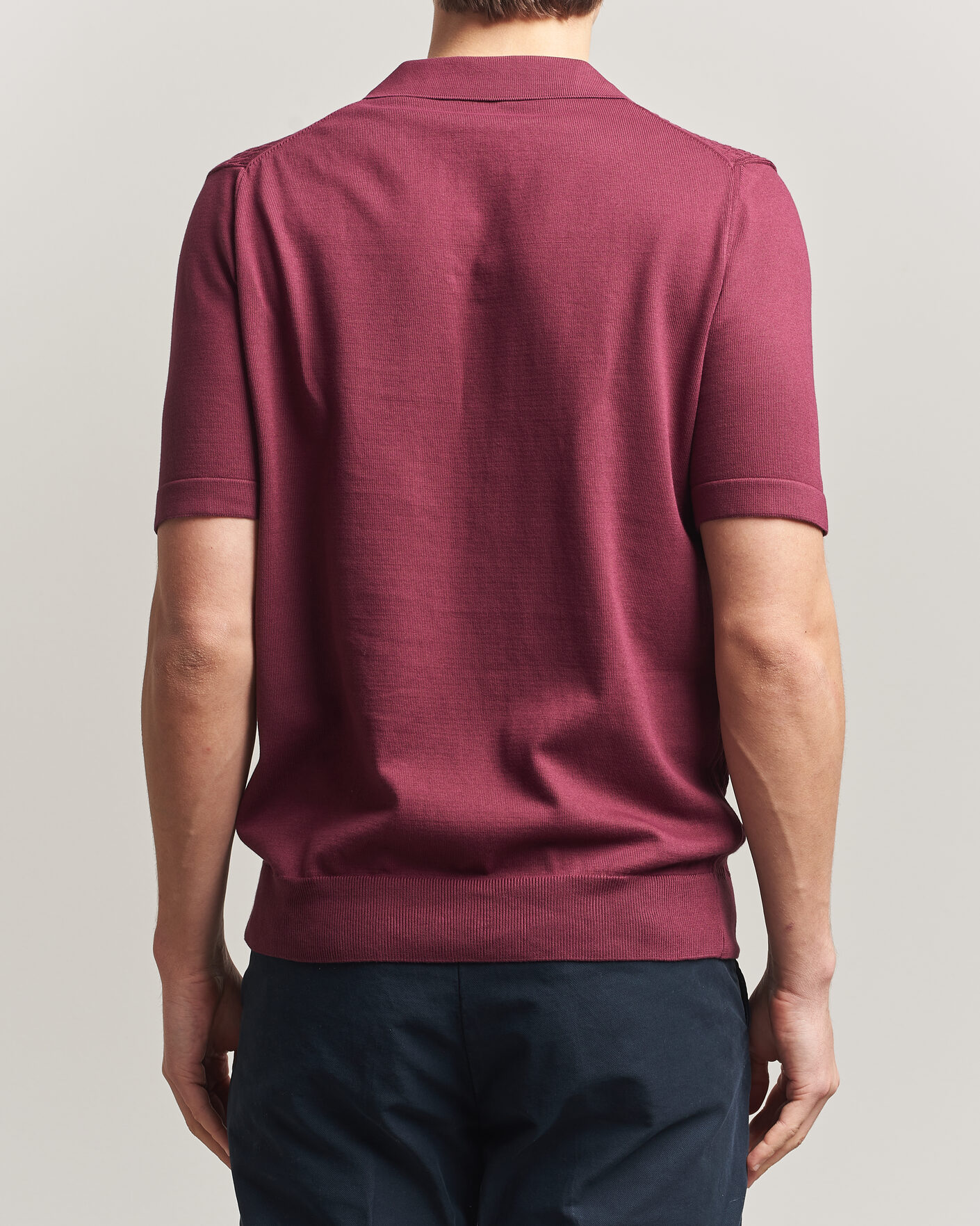 Mies | Pikeet | Oscar Jacobson | Alf Structured Cotton Polo Wine Red