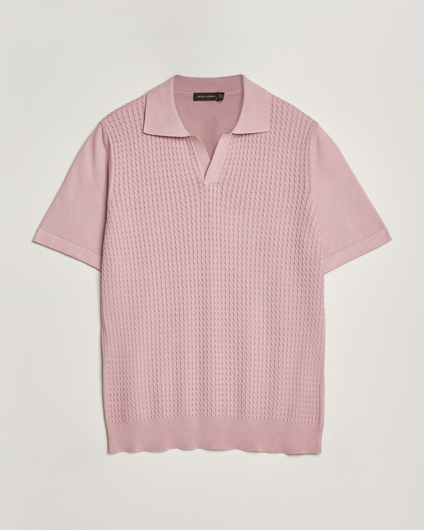 Mies | Pikeet | Oscar Jacobson | Alf Structured Cotton Polo Pink