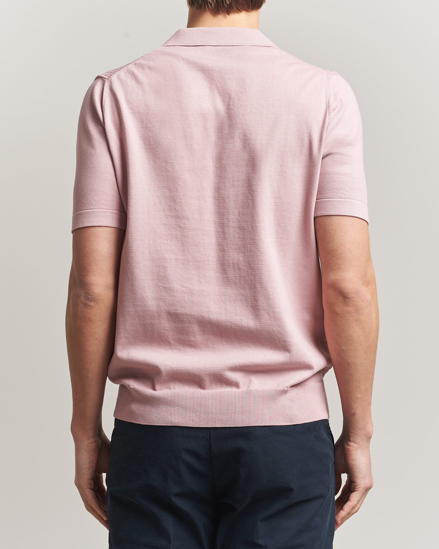 Mies | Pikeet | Oscar Jacobson | Alf Structured Cotton Polo Pink