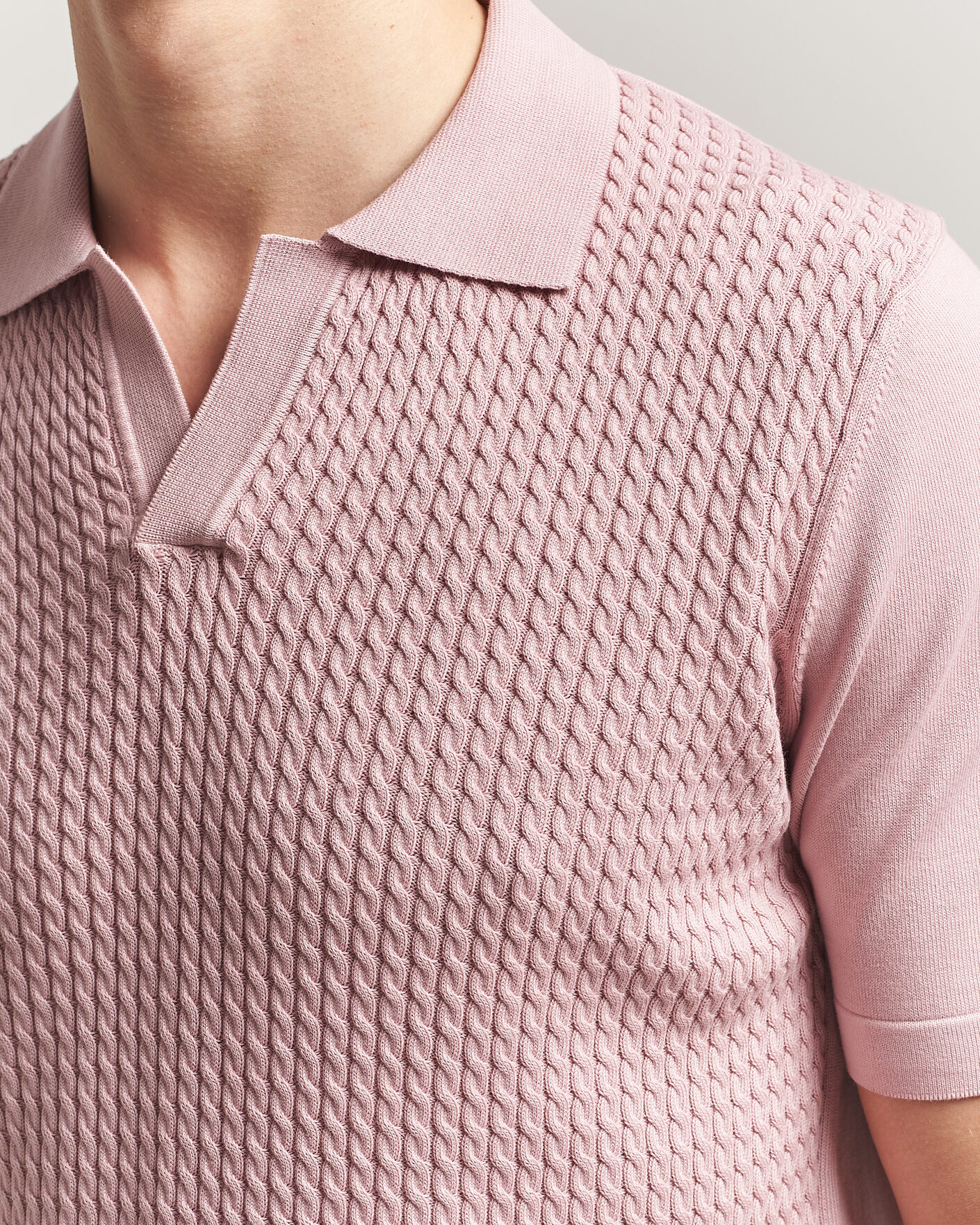 Mies | Pikeet | Oscar Jacobson | Alf Structured Cotton Polo Pink