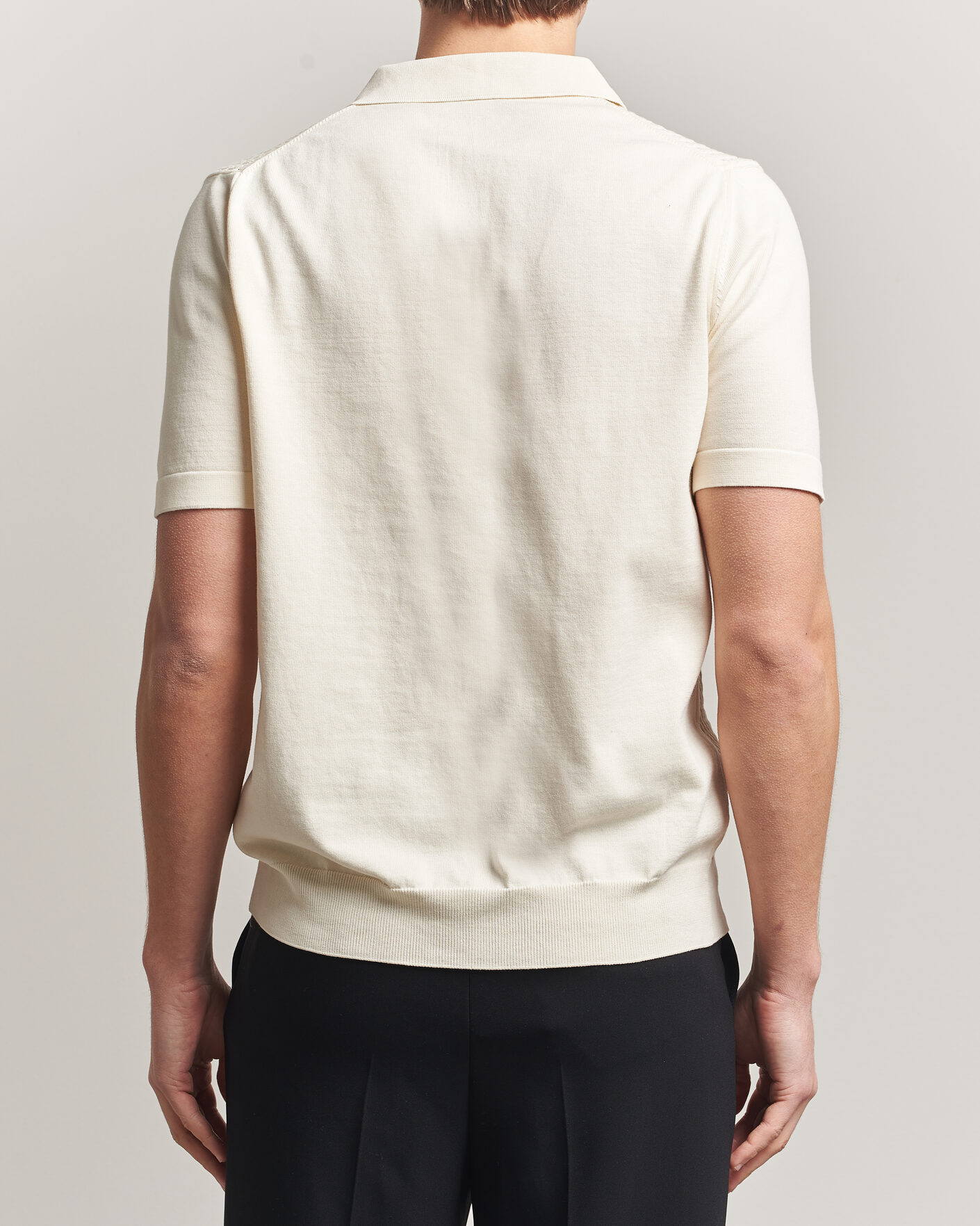 Mies | Pikeet | Oscar Jacobson | Alf Structured Cotton Polo Off White