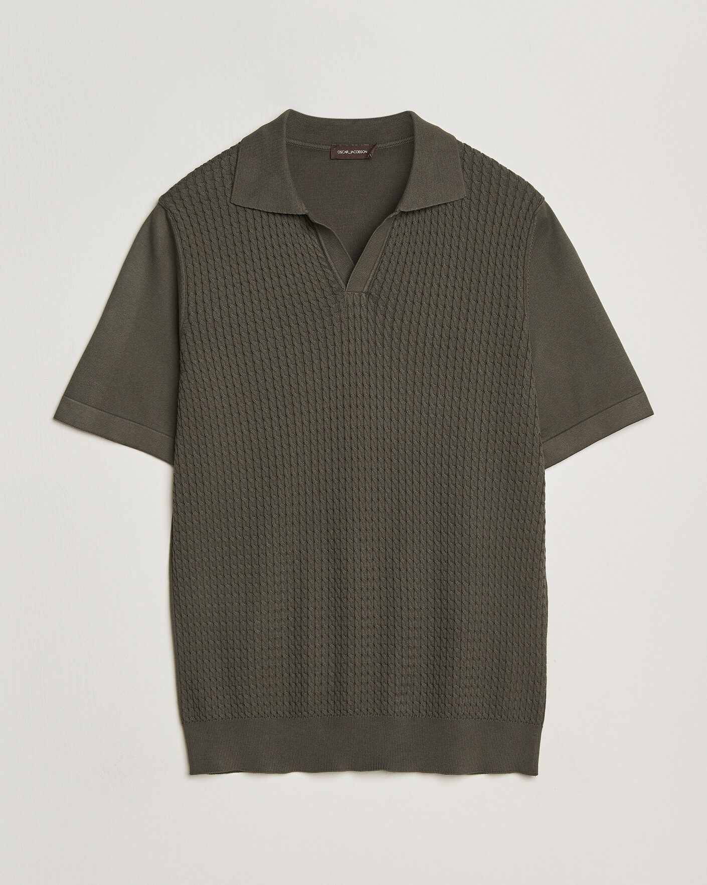 Mies | Pikeet | Oscar Jacobson | Alf Structured Cotton Polo Green