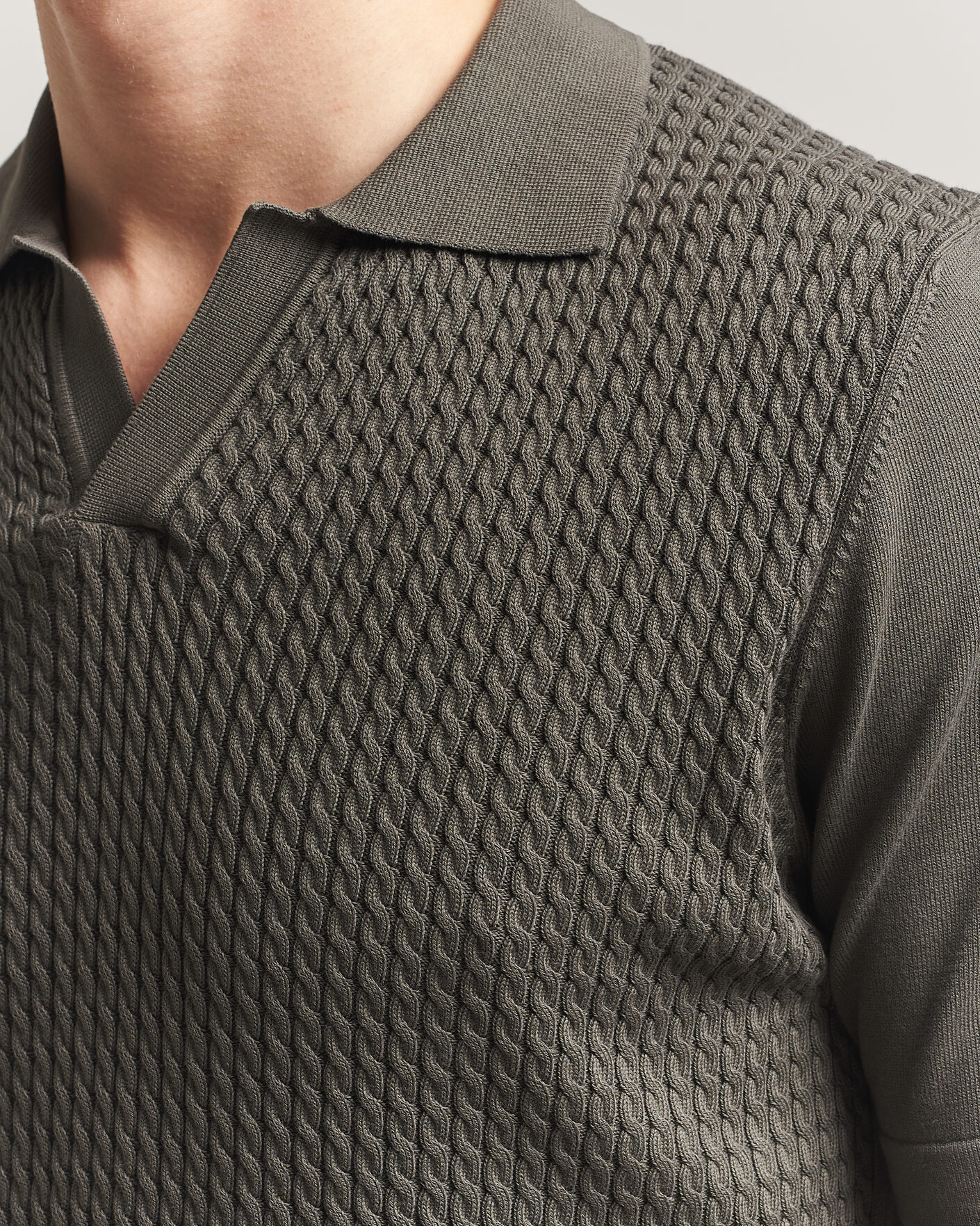 Mies | Pikeet | Oscar Jacobson | Alf Structured Cotton Polo Green