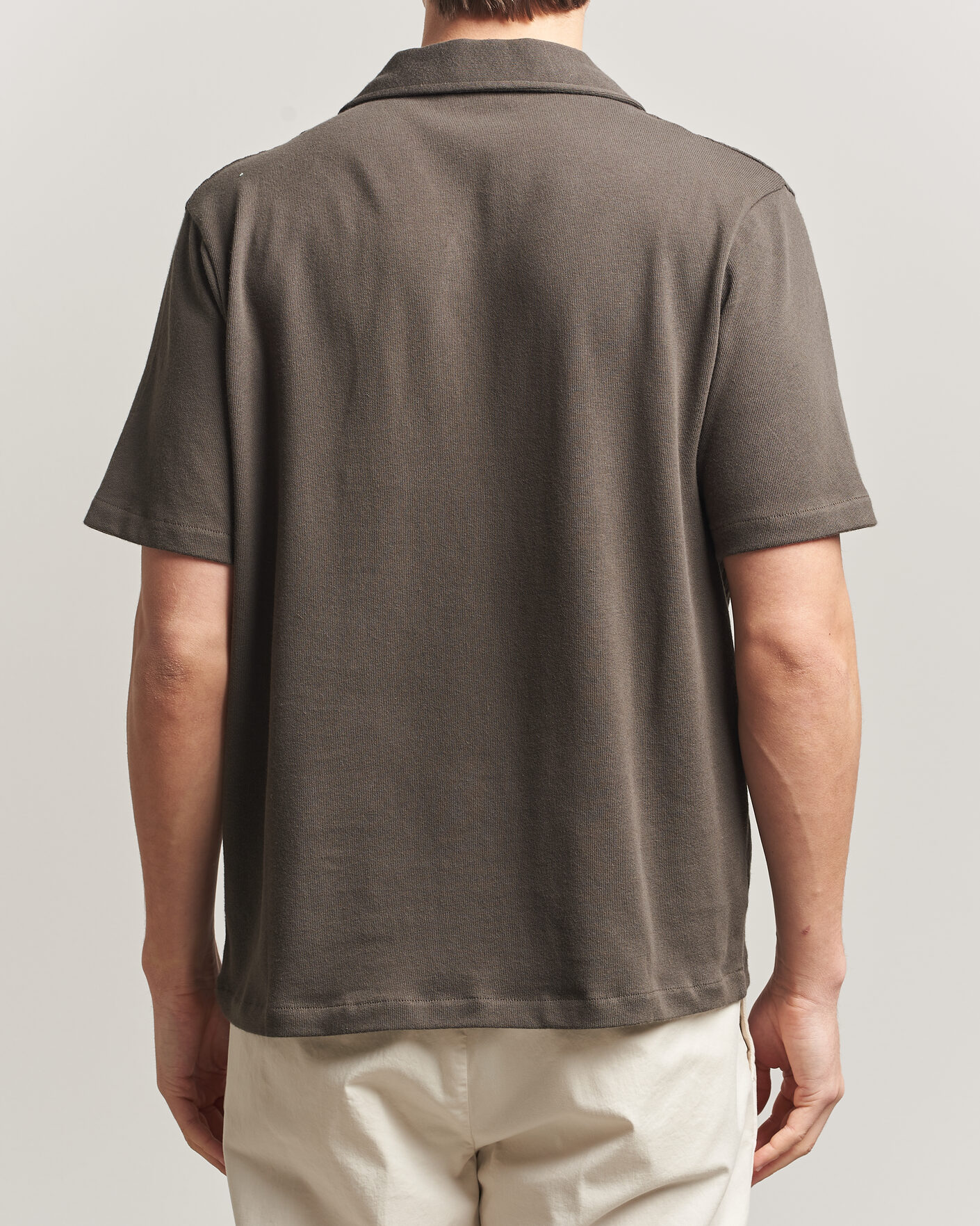 Mies | Kauluspaidat | Oscar Jacobson | Kirk Knitted Short Sleeve Shirt Green