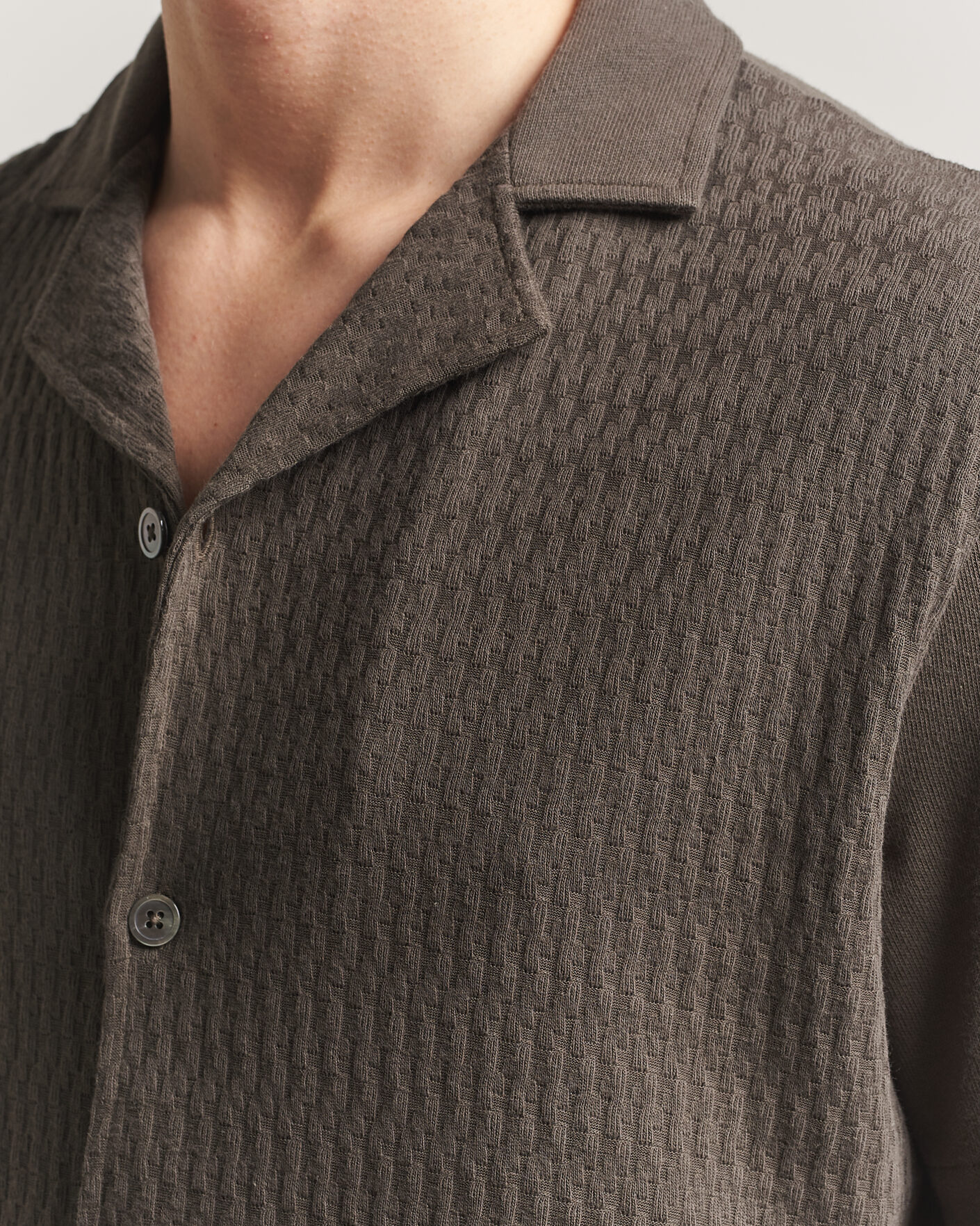 Mies | Kauluspaidat | Oscar Jacobson | Kirk Knitted Short Sleeve Shirt Green