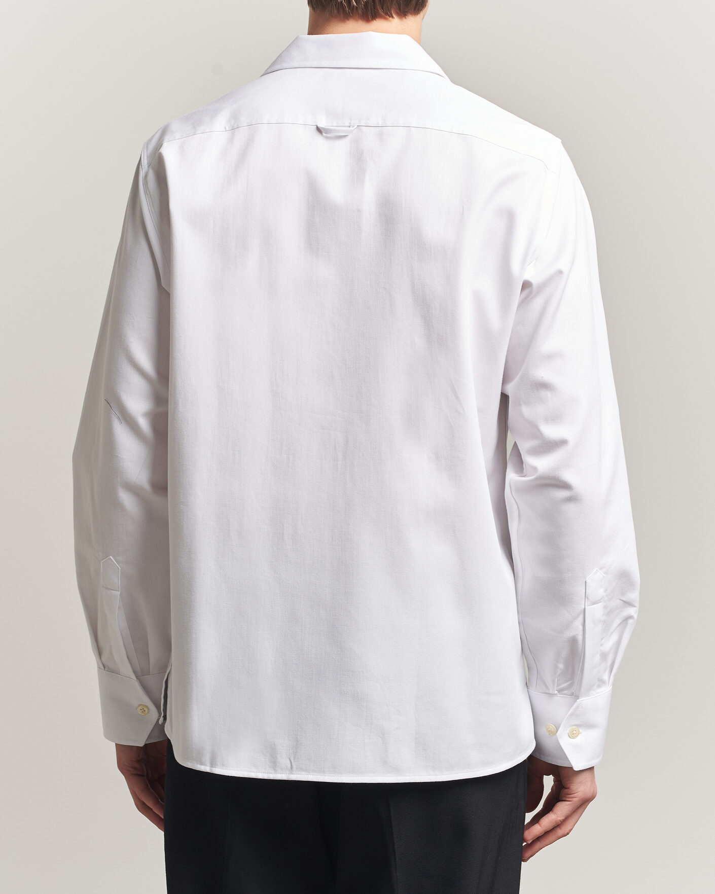 Mies | Kauluspaidat | Oscar Jacobson | Straight Fit Bowling Collar Cotton Shirt White