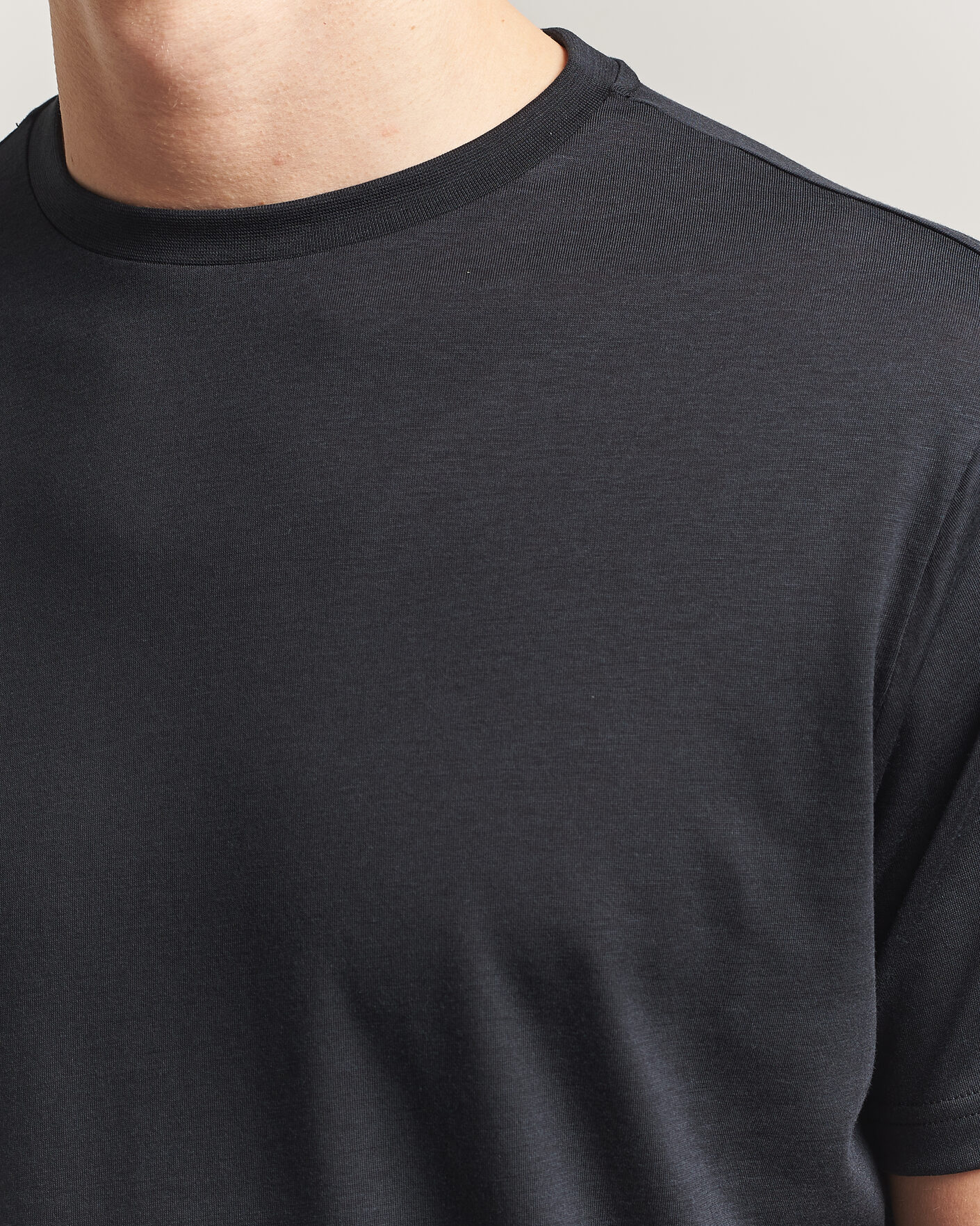 Mies | T-paidat | Oscar Jacobson | Kim Lyocel/Cotton T-Shirt Black