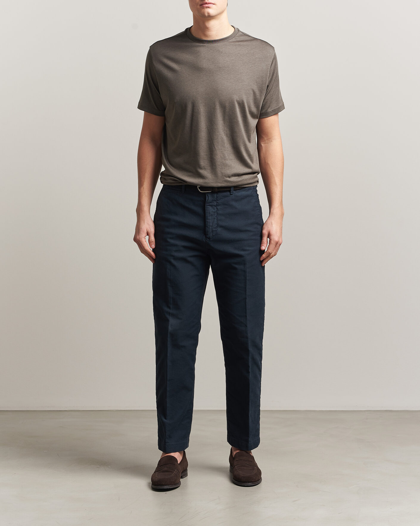 Mies | T-paidat | Oscar Jacobson | Kim Lyocel/Cotton T-Shirt Green