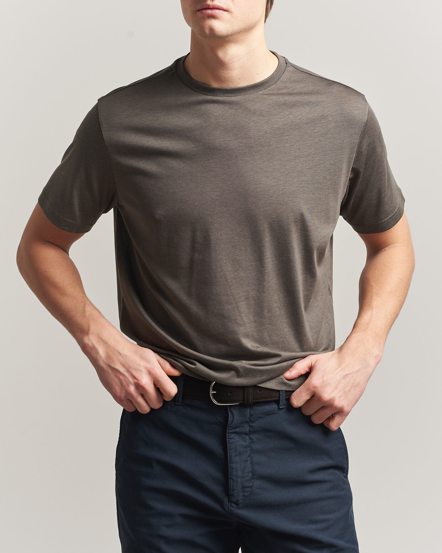 Mies | T-paidat | Oscar Jacobson | Kim Lyocel/Cotton T-Shirt Green