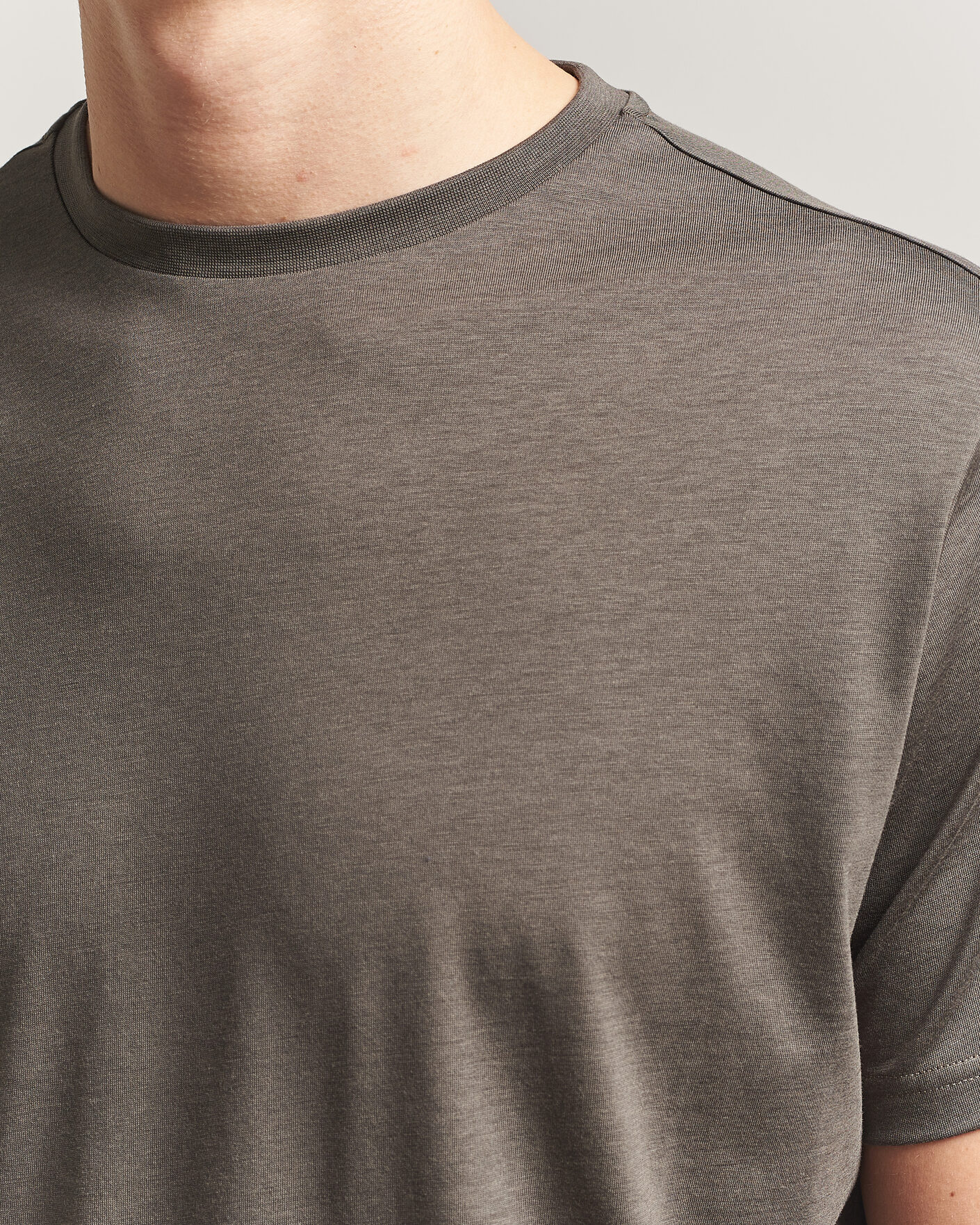 Mies | T-paidat | Oscar Jacobson | Kim Lyocel/Cotton T-Shirt Green