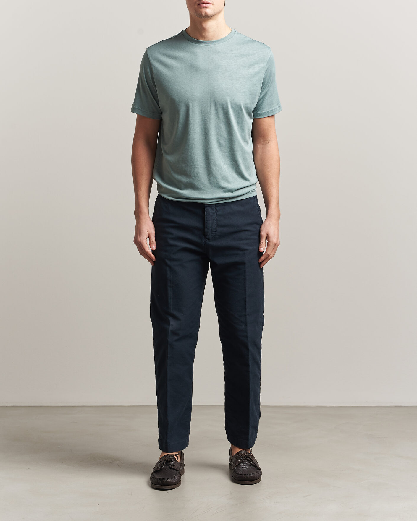 Mies | T-paidat | Oscar Jacobson | Kim Lyocel/Cotton T-Shirt Soft Green