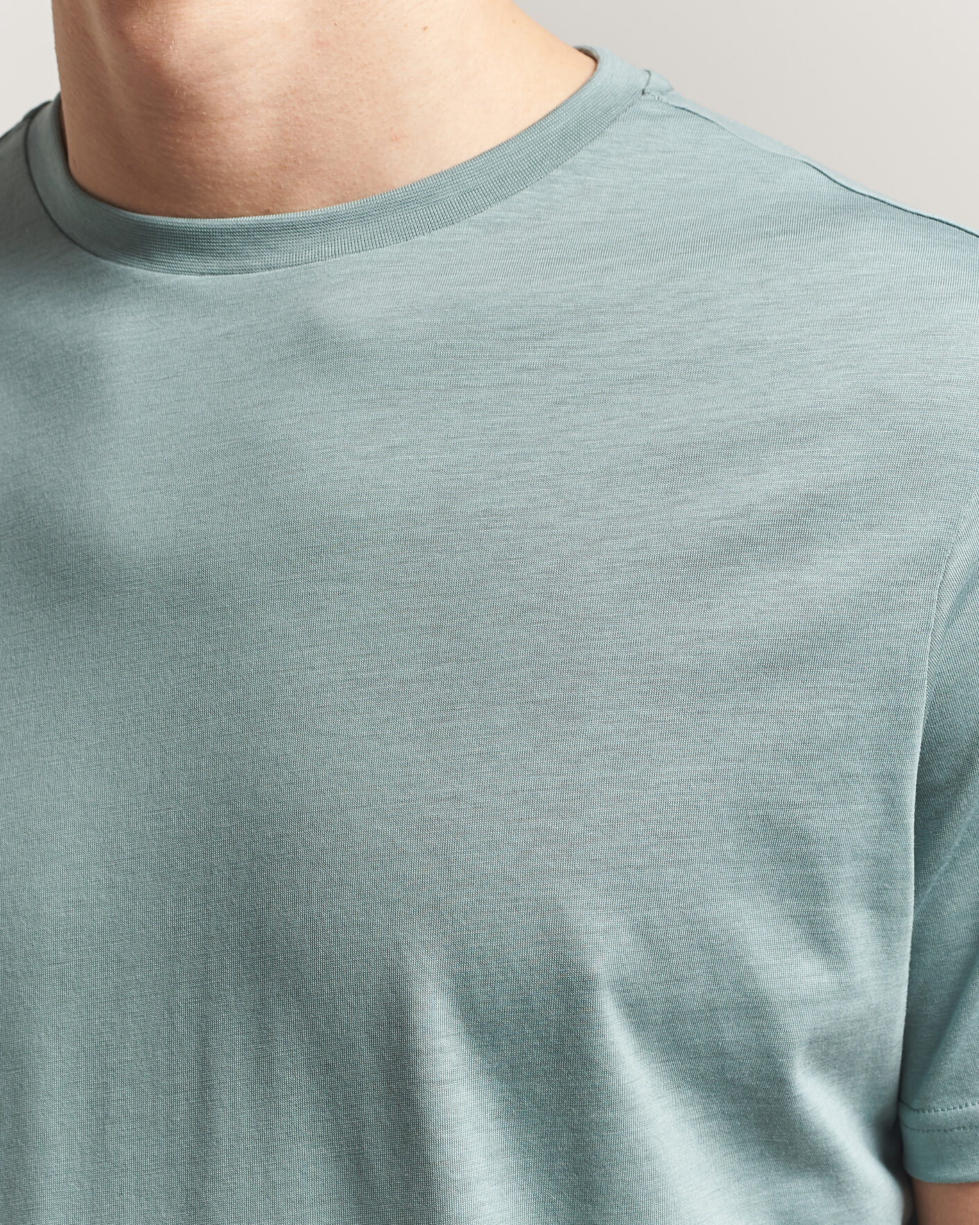 Mies | T-paidat | Oscar Jacobson | Kim Lyocel/Cotton T-Shirt Soft Green
