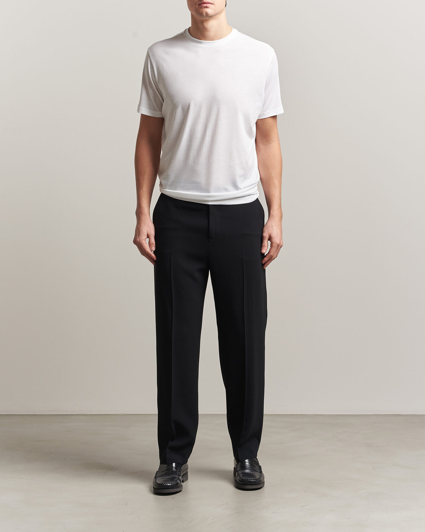 Mies | T-paidat | Oscar Jacobson | Kim Lyocel/Cotton T-Shirt White