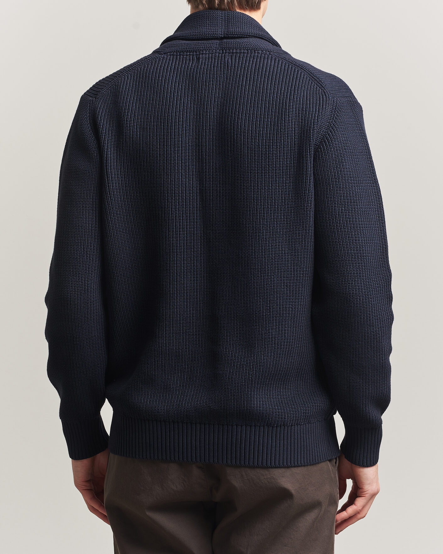 Mies | Puserot | Oscar Jacobson | Roland Knitted Cotton Cardigan Navy