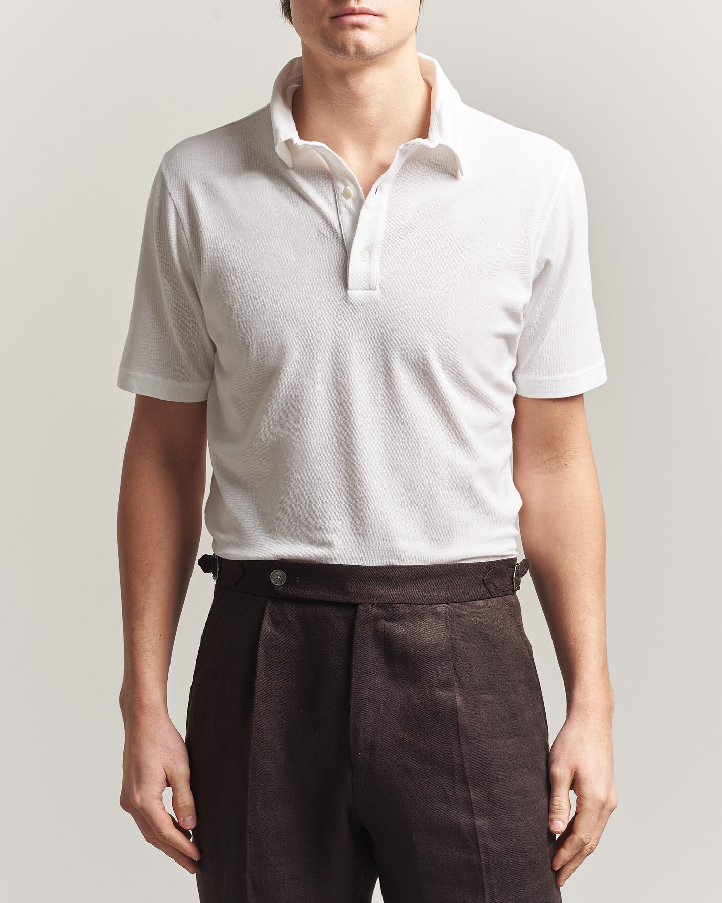Mies | Pikeet | Zanone | Soft Cotton Piquet Polo White