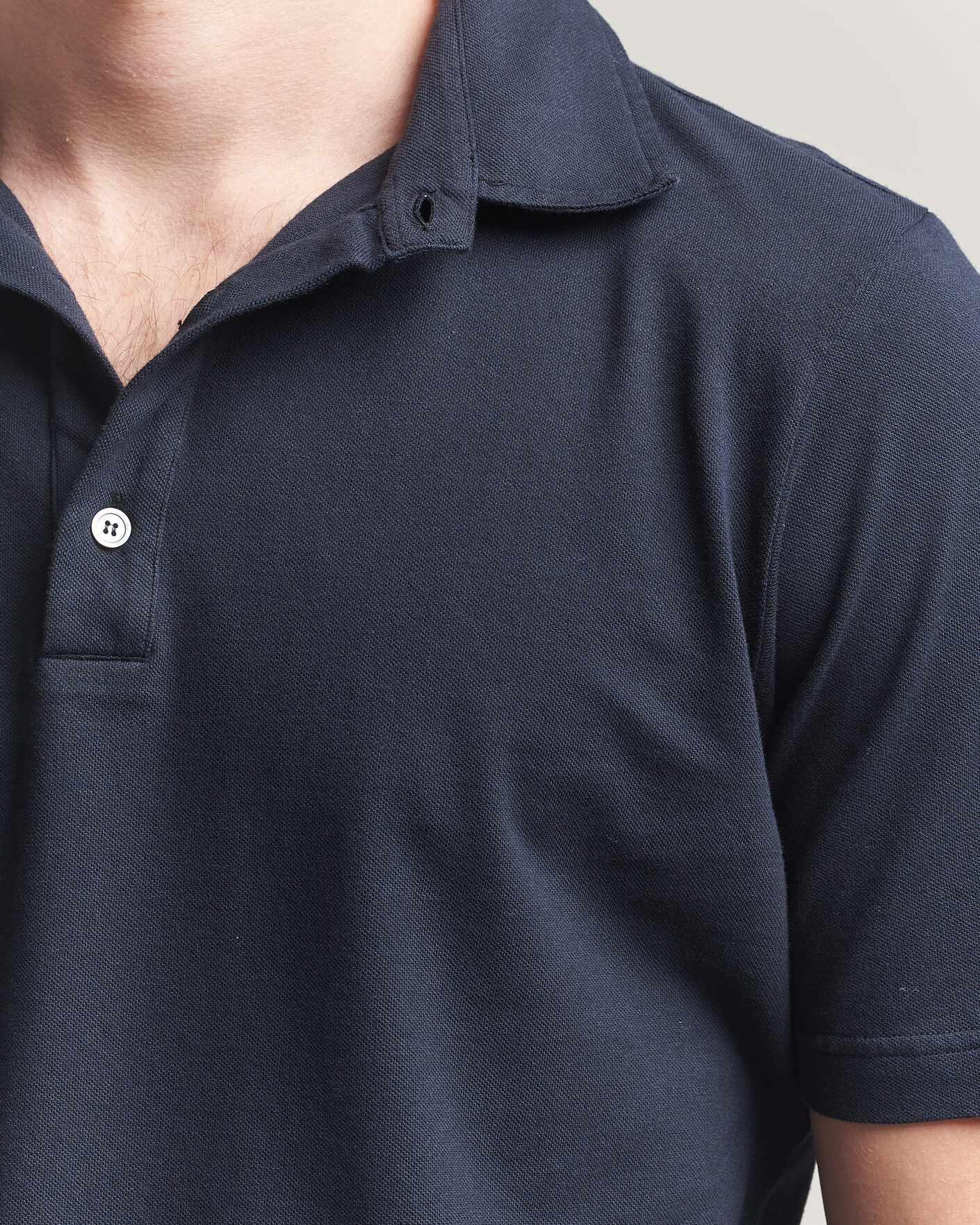 Mies | Pikeet | Zanone | Soft Cotton Piquet Polo Navy