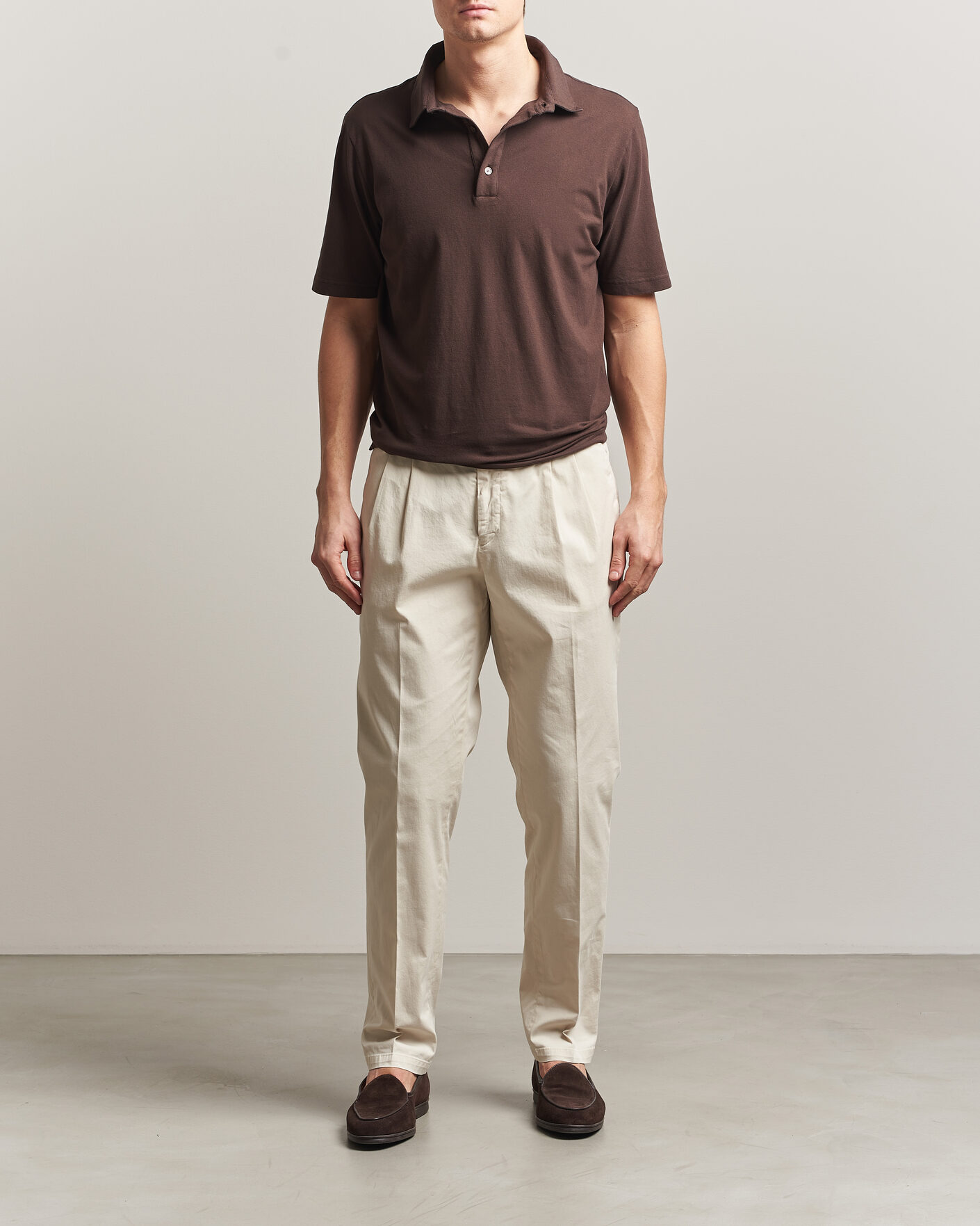 Mies | Pikeet | Zanone | Soft Cotton Piquet Polo Chocolate