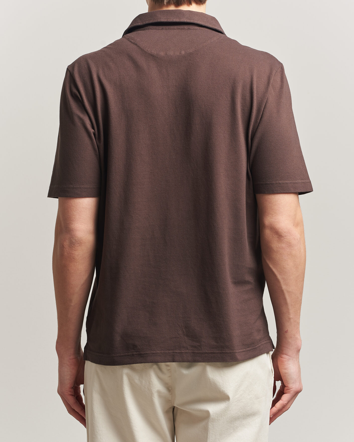 Mies | Pikeet | Zanone | Soft Cotton Piquet Polo Chocolate