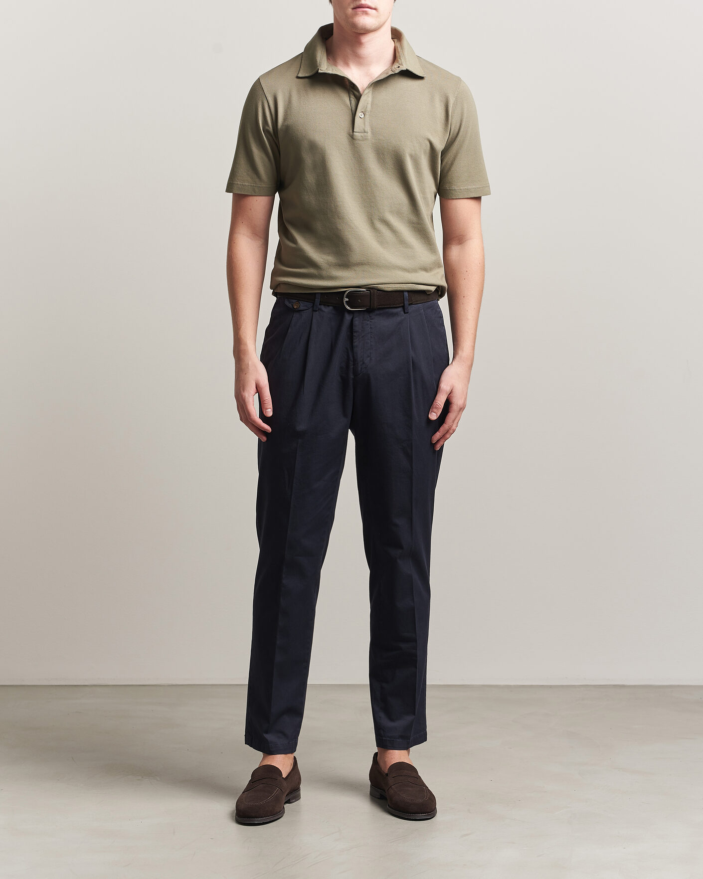 Mies | Pikeet | Zanone | Soft Cotton Piquet Polo Taupe